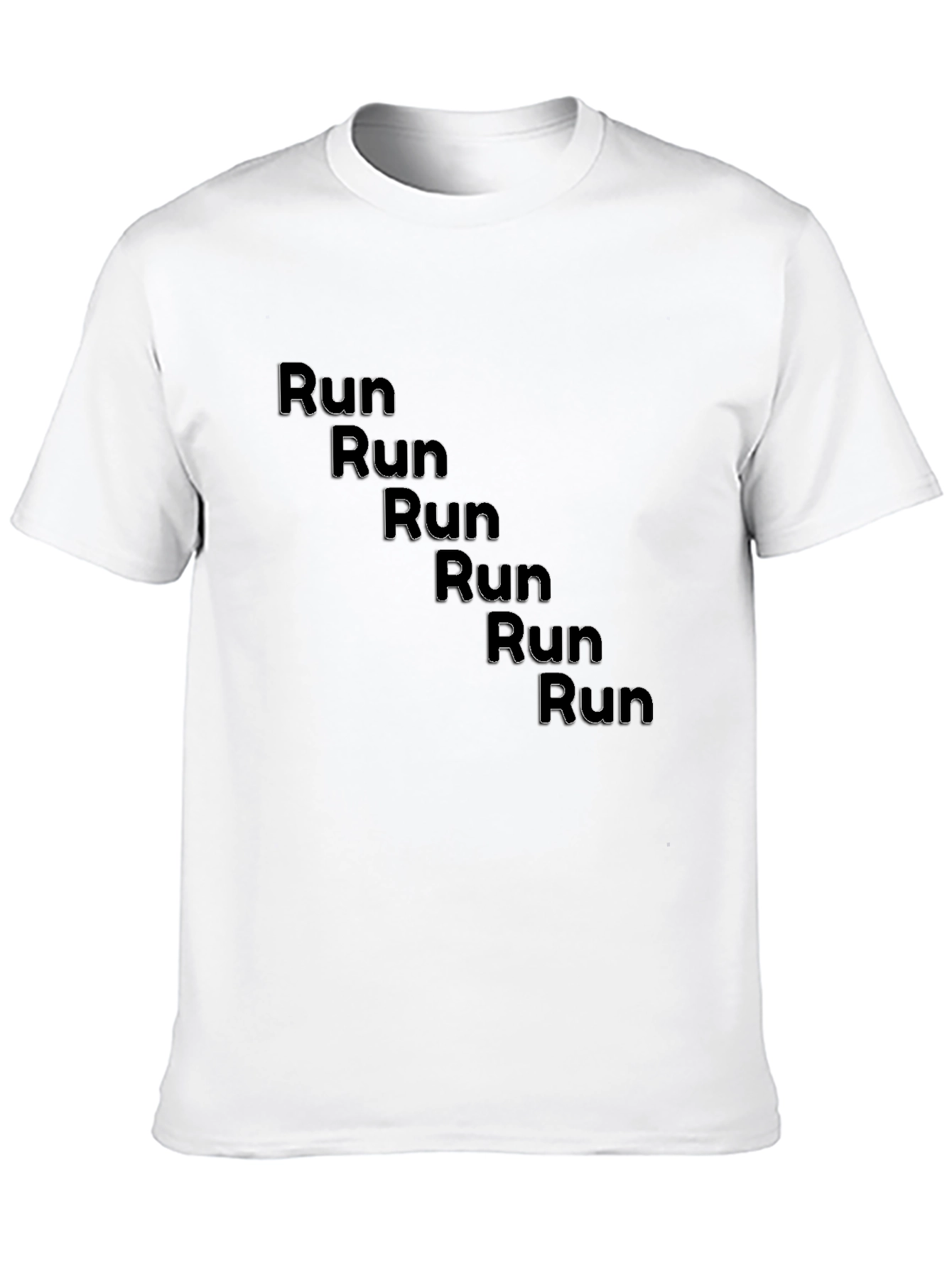 Black Run Graphic Tee - Athletic Performance Shirt