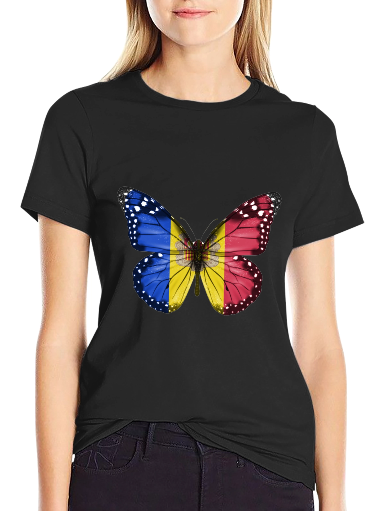 Butterfly Flag Graphic Tee - Stylish Mens T-Shirt