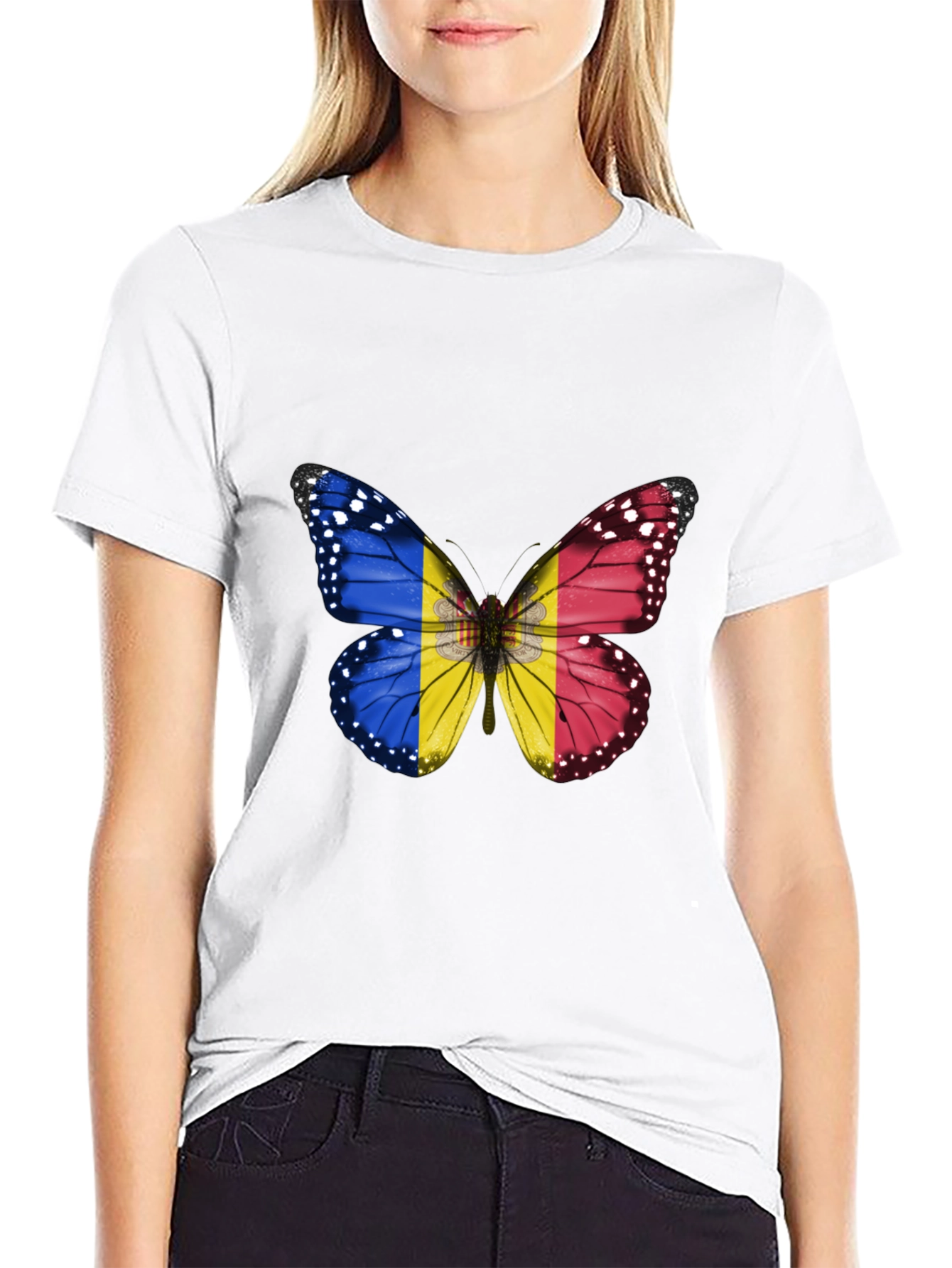 Butterfly Flag Graphic Tee - Stylish Mens T-Shirt