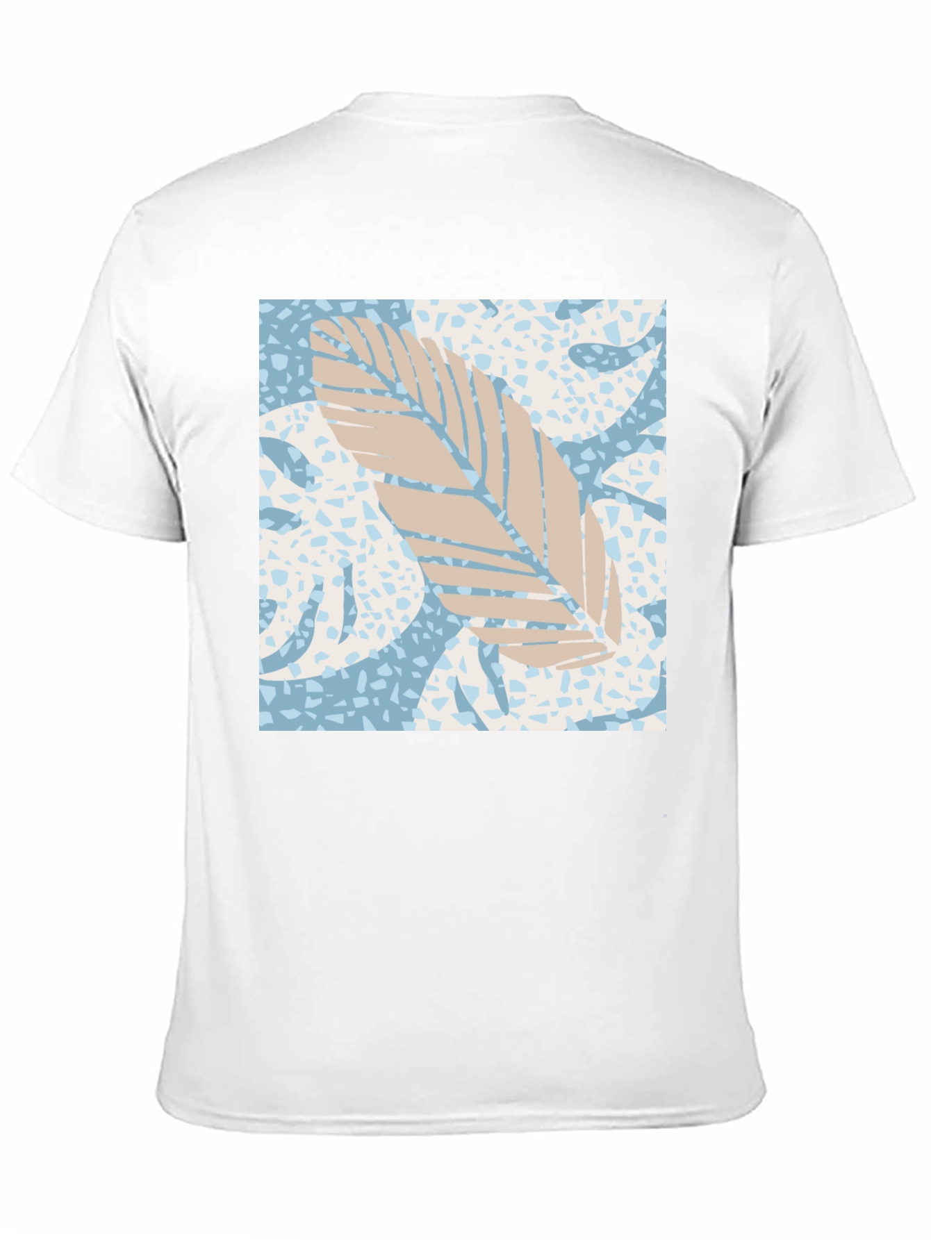 Tropical Leaf Print Black Tee