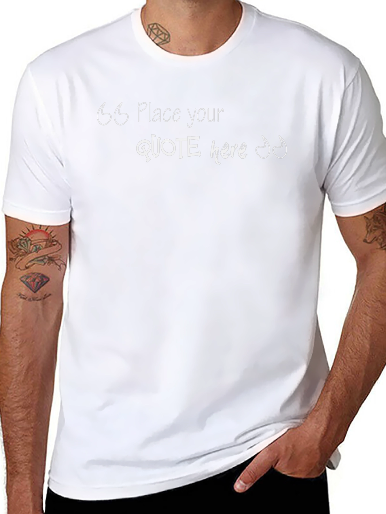 Mens Black Graphic Tee - Quote Here