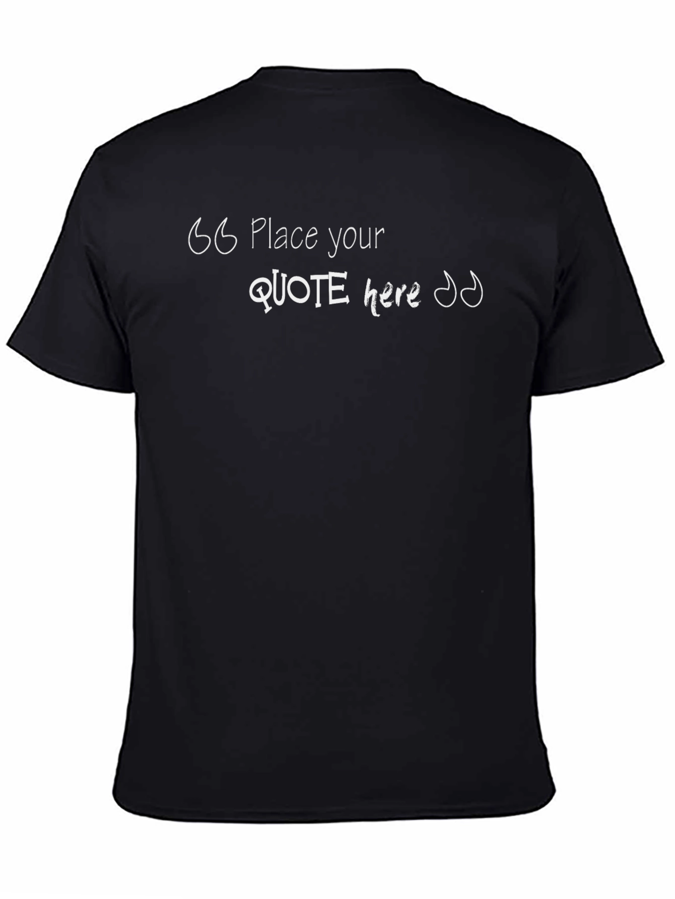 Mens Black Graphic Tee - Quote Here