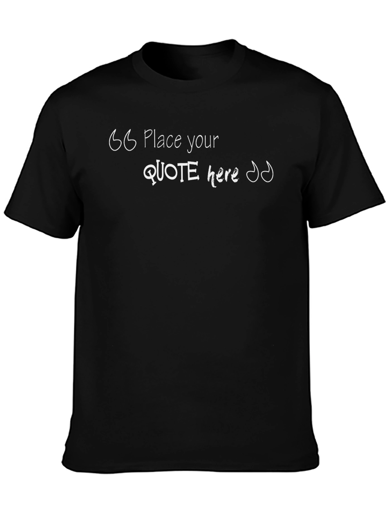 Mens Black Graphic Tee - Quote Here
