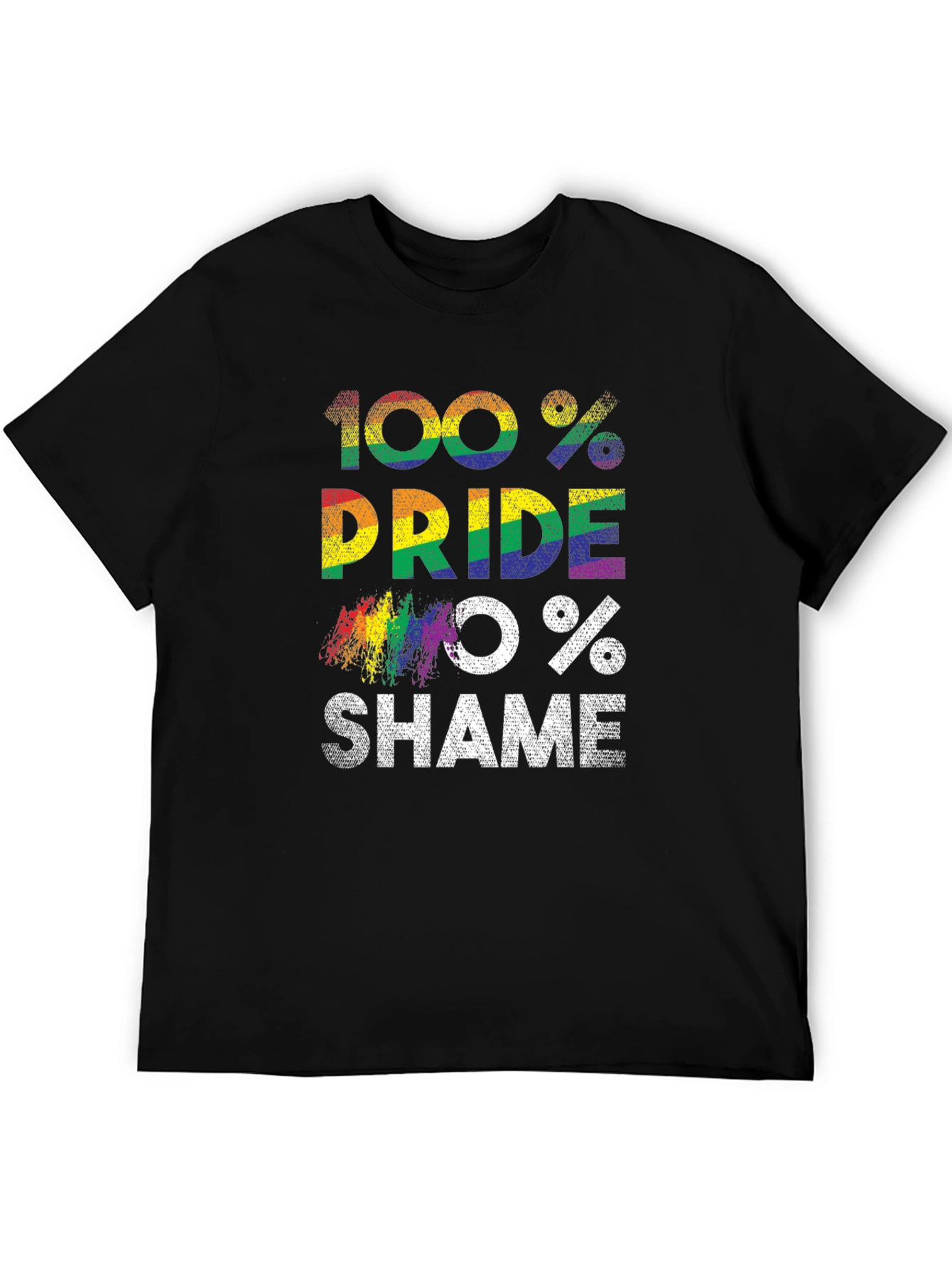 100% Pride 0% Shame LGBT Rainbow T-Shirt