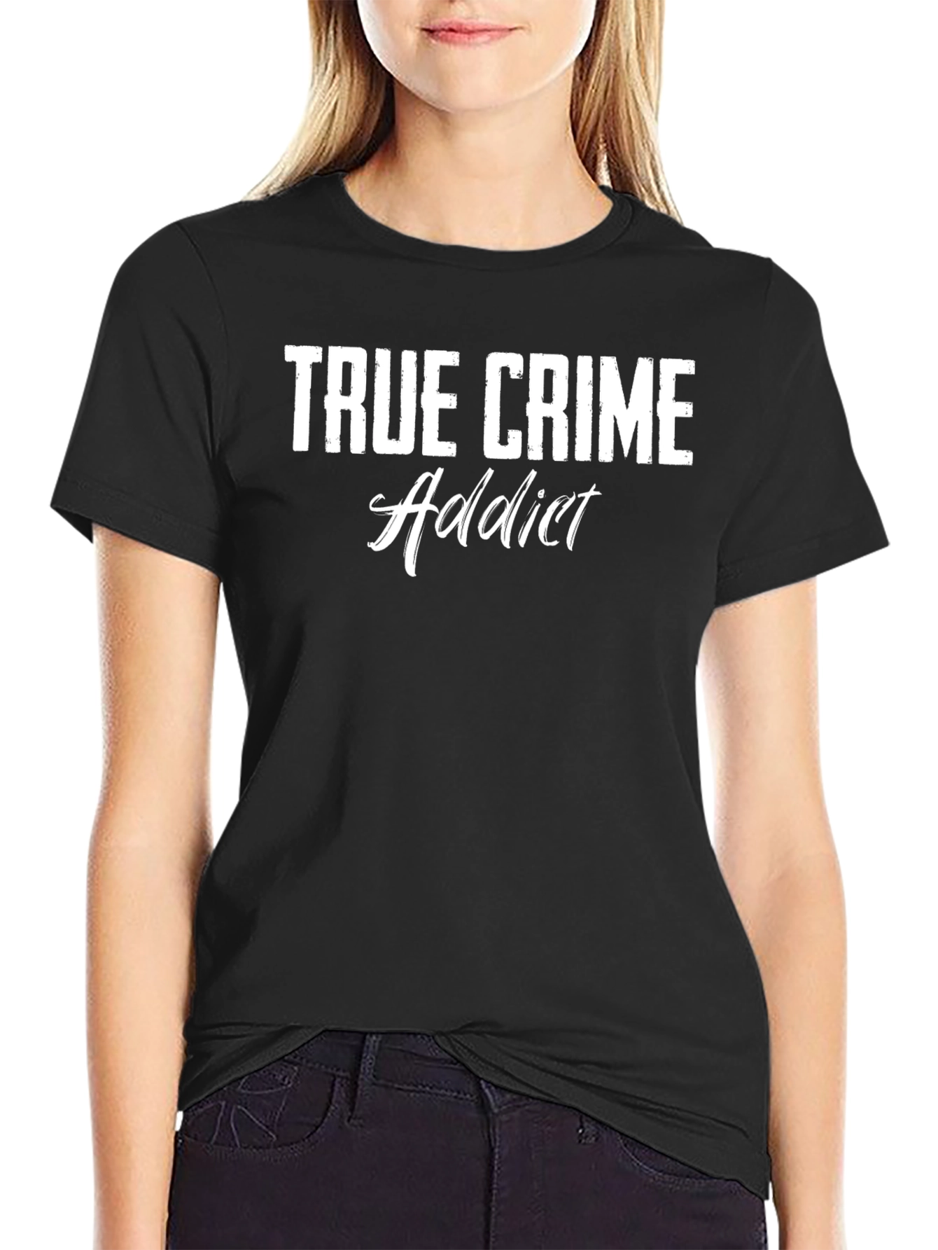True Crime Addict Graphic Tee - Black