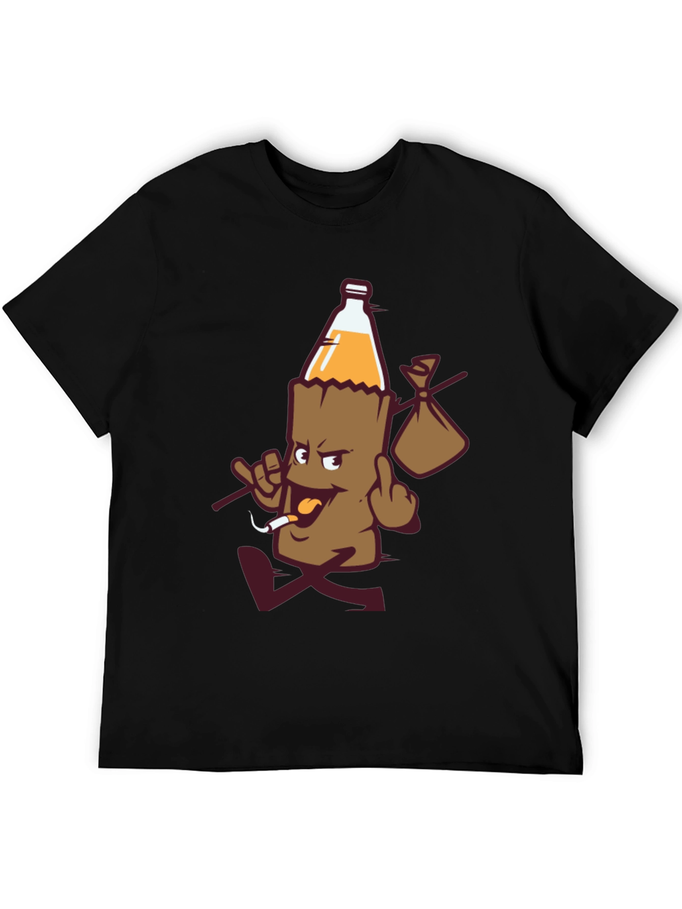 Humorous Cartoon Beverage Bottle T-Shirt
