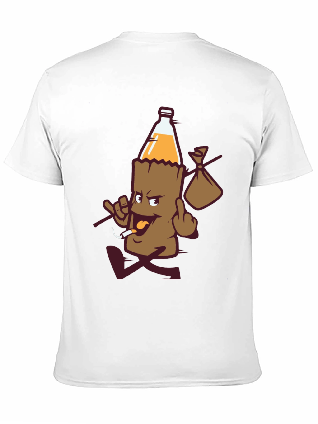 Humorous Cartoon Beverage Bottle T-Shirt