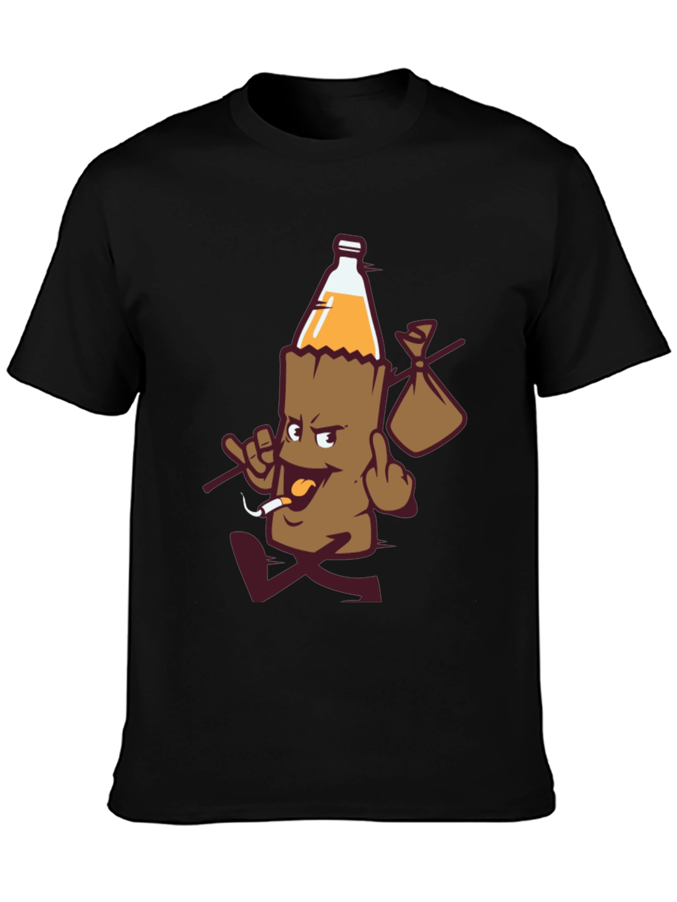 Humorous Cartoon Beverage Bottle T-Shirt