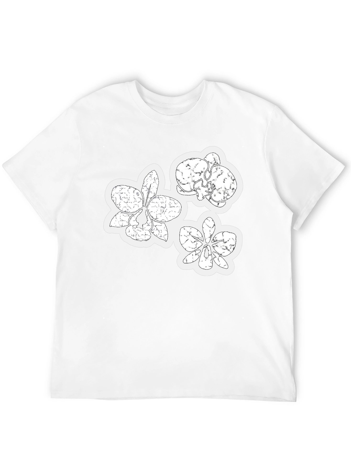 Orchid Floral Graphic Print Black T-Shirt