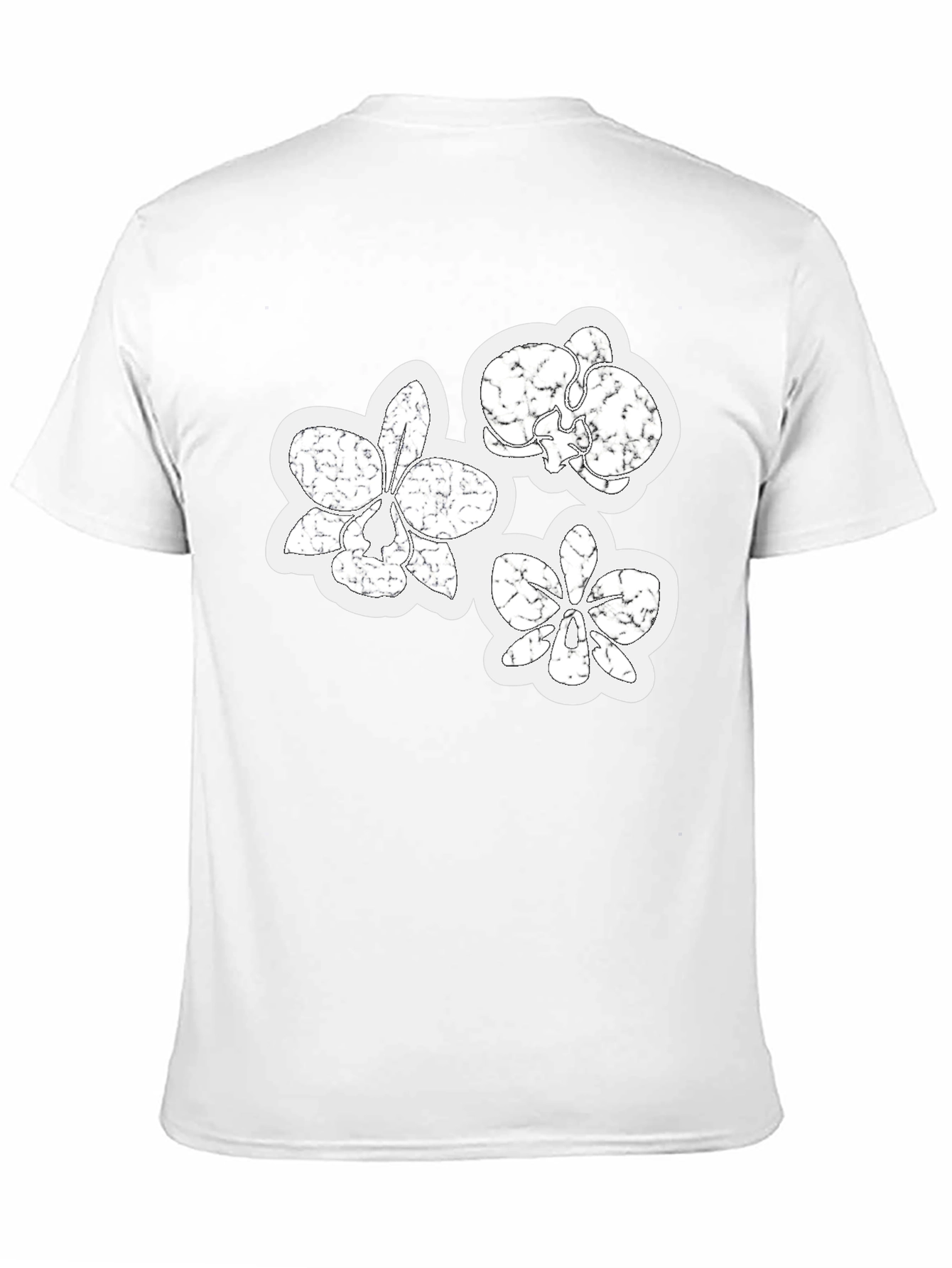 Orchid Floral Graphic Print Black T-Shirt