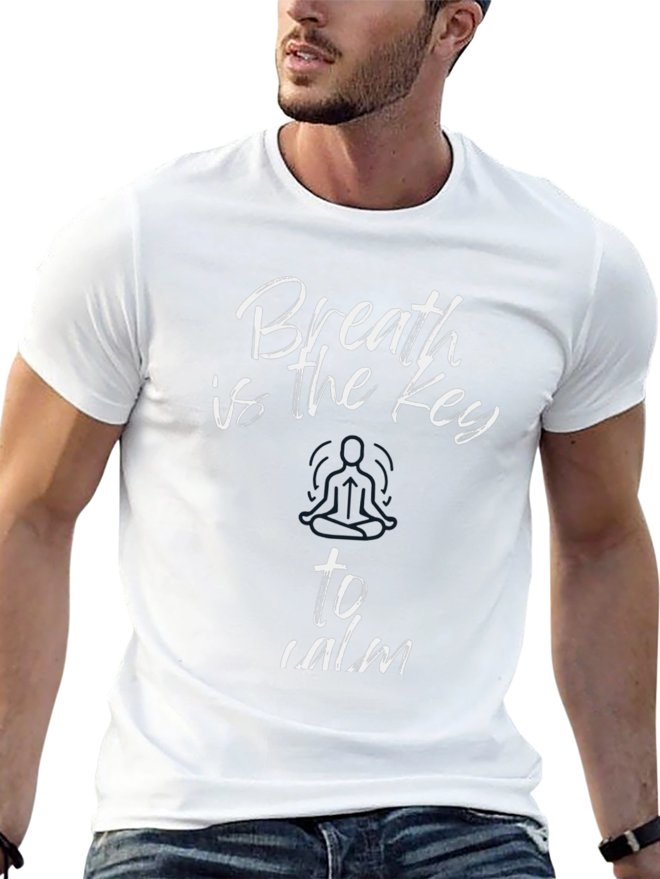 Breath is the Key to Calm Black T-Shirt