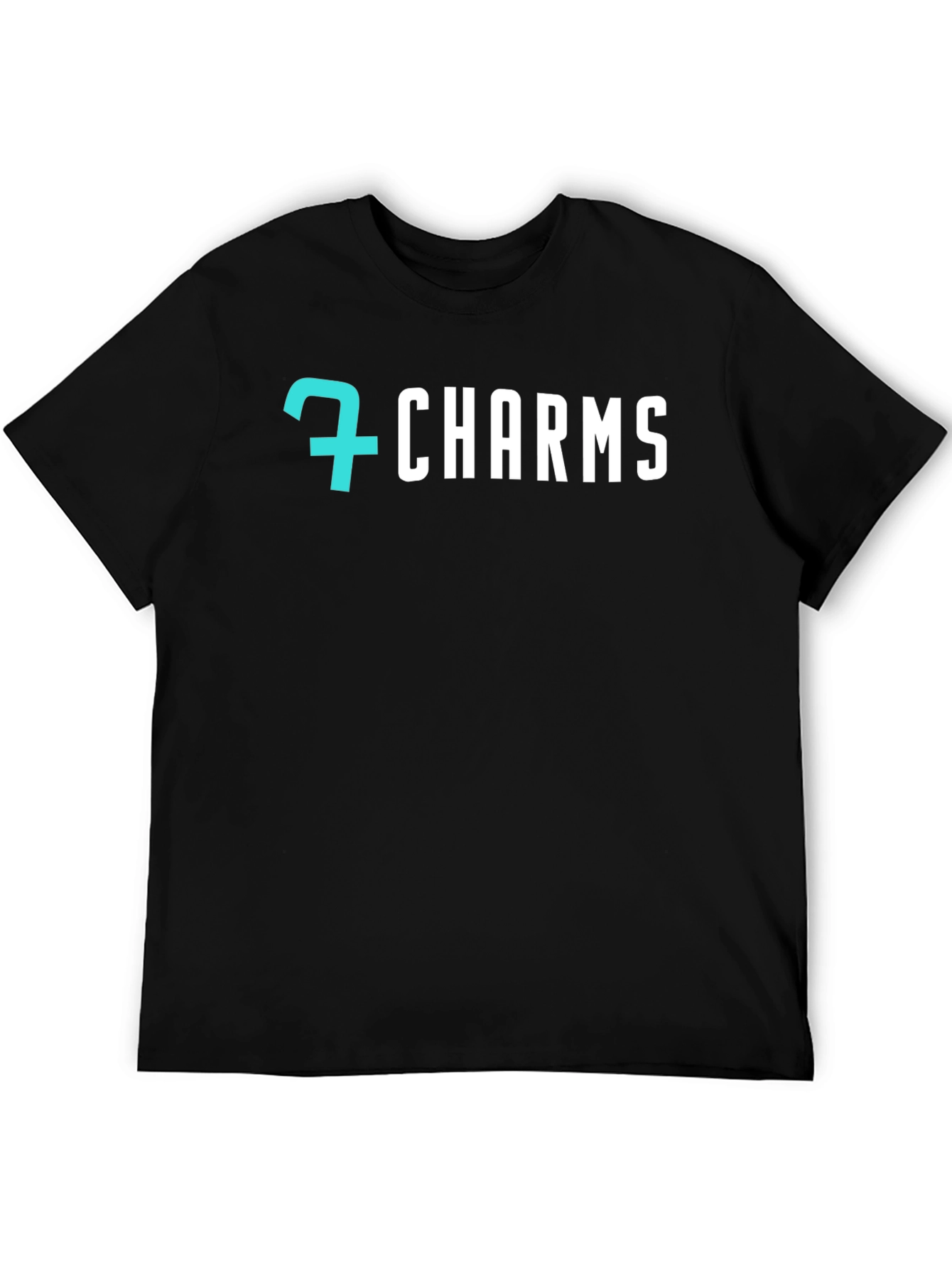 7 Charms Graphic Tee - Stylish Black Cotton T-Shirt