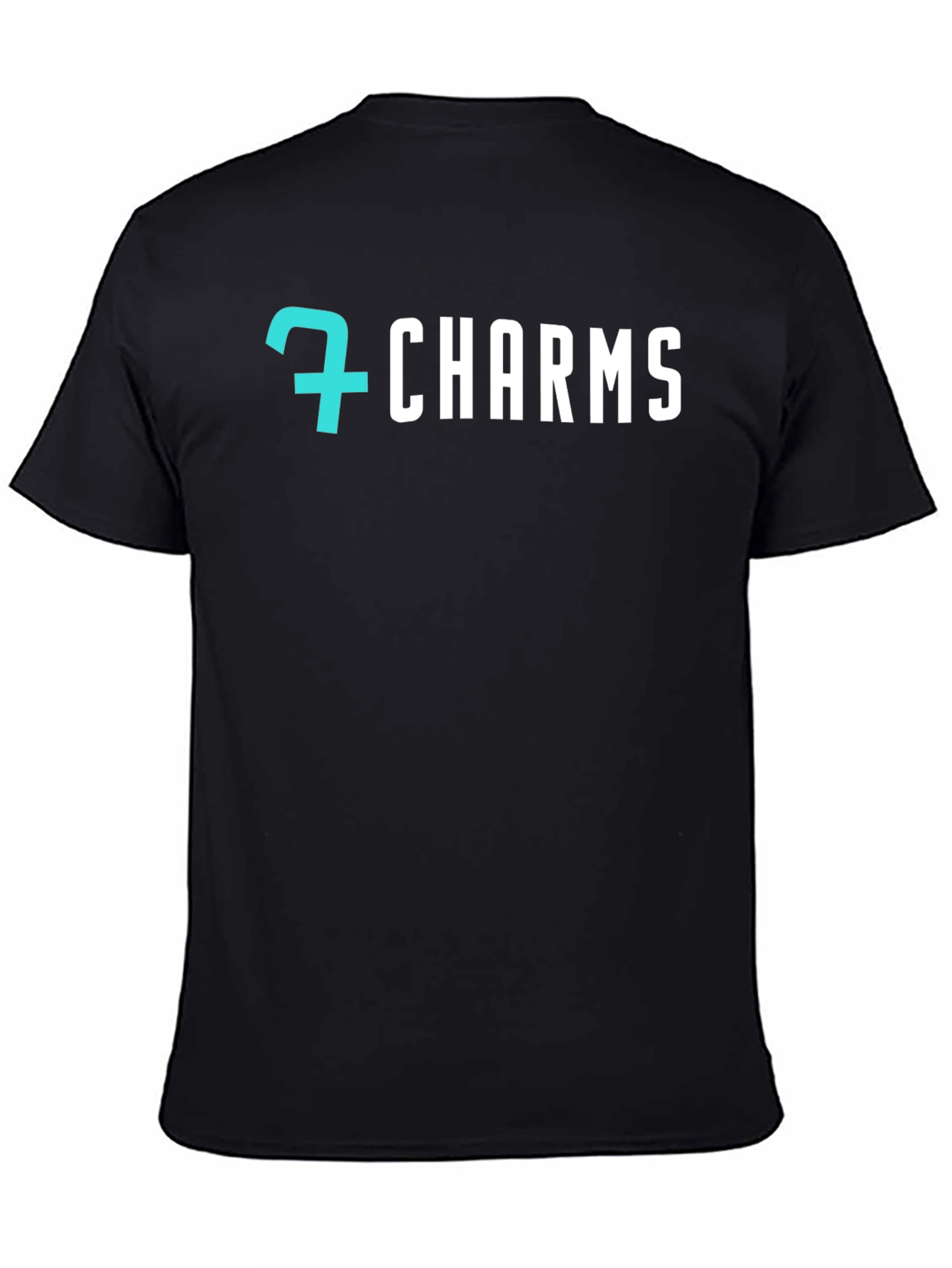 7 Charms Graphic Tee - Stylish Black Cotton T-Shirt