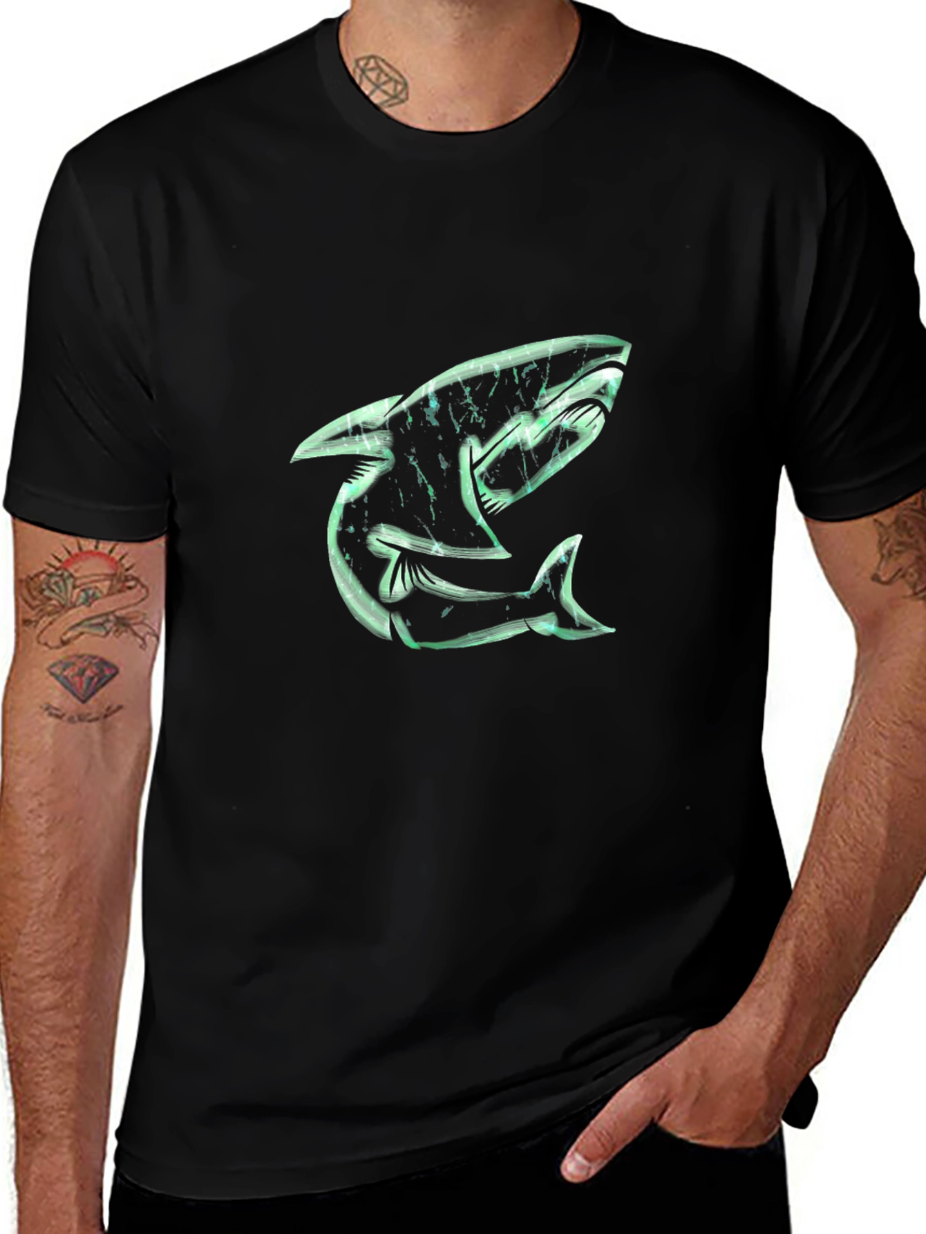 Shark Graphic Black T-Shirt
