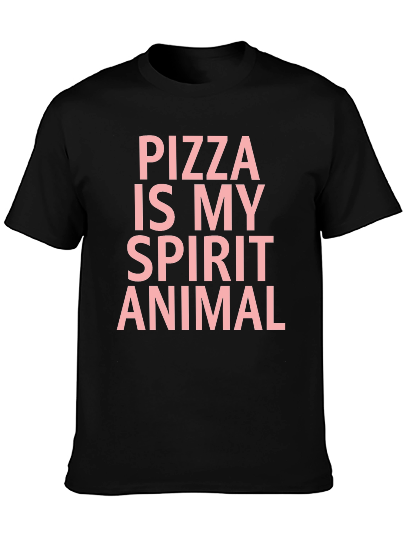 Pizza Is My Spirit Animal Black T-Shirt