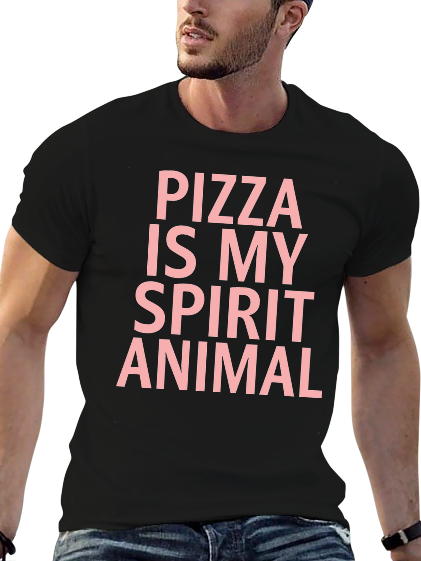 Pizza Is My Spirit Animal Black T-Shirt