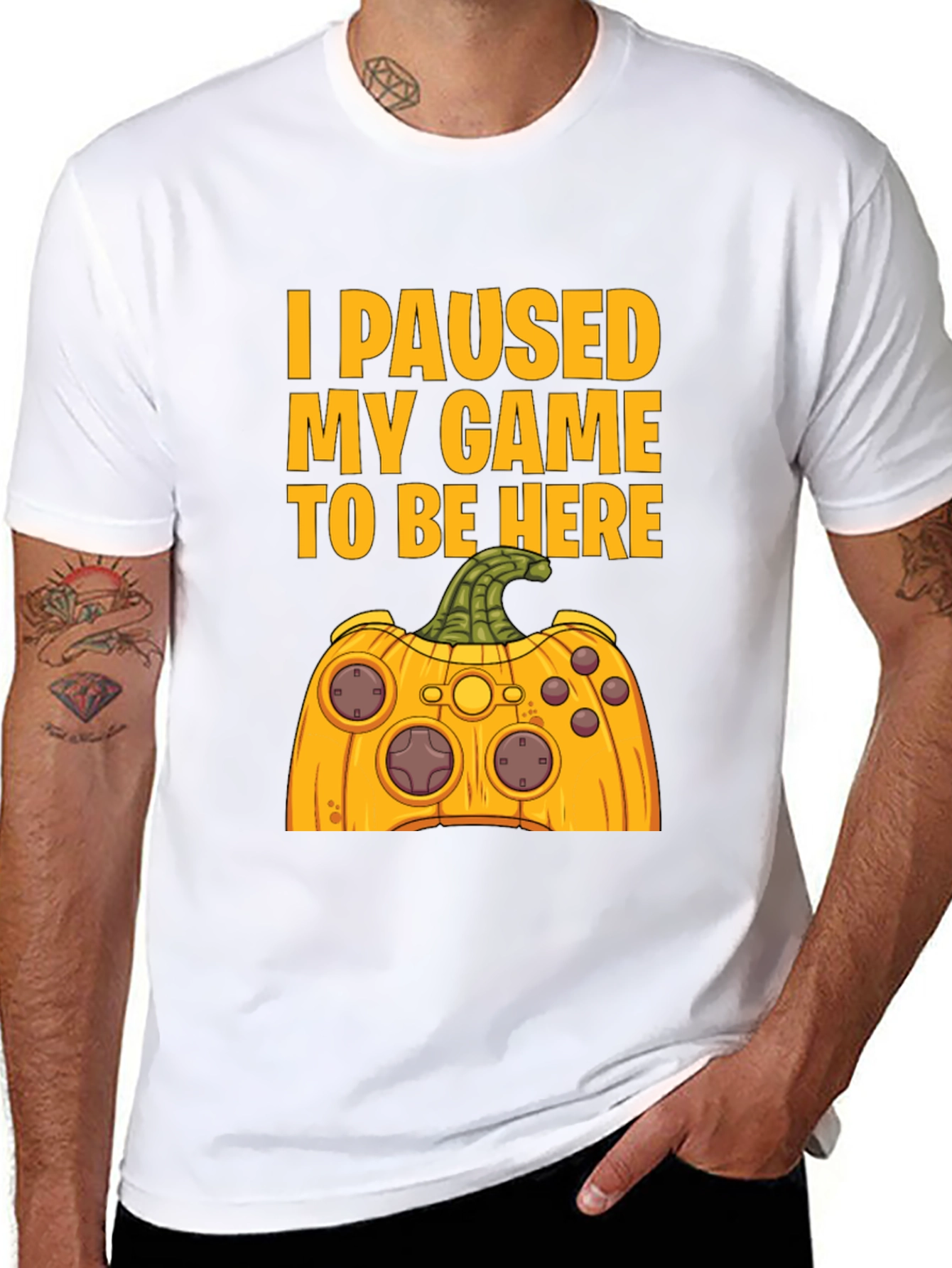 Funny Gamer Halloween Pumpkin Controller T-Shirt