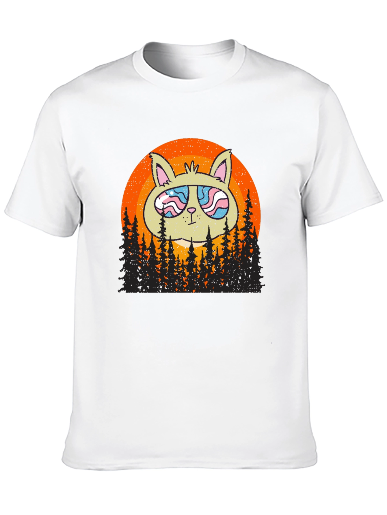 Cool Cat Sunset Graphic T-Shirt