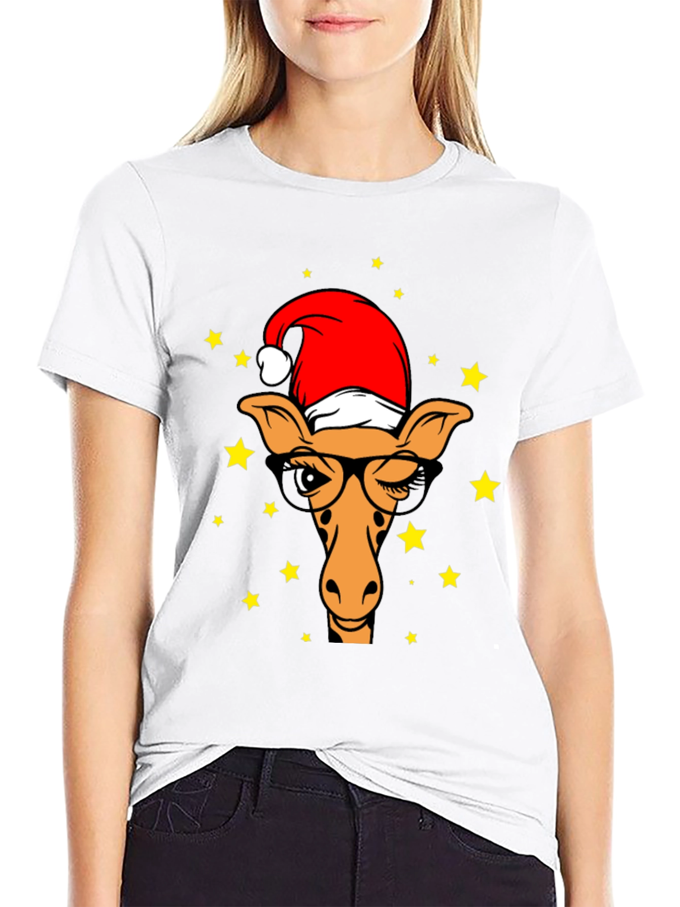 Festive Giraffe T-Shirt: Christmas Style