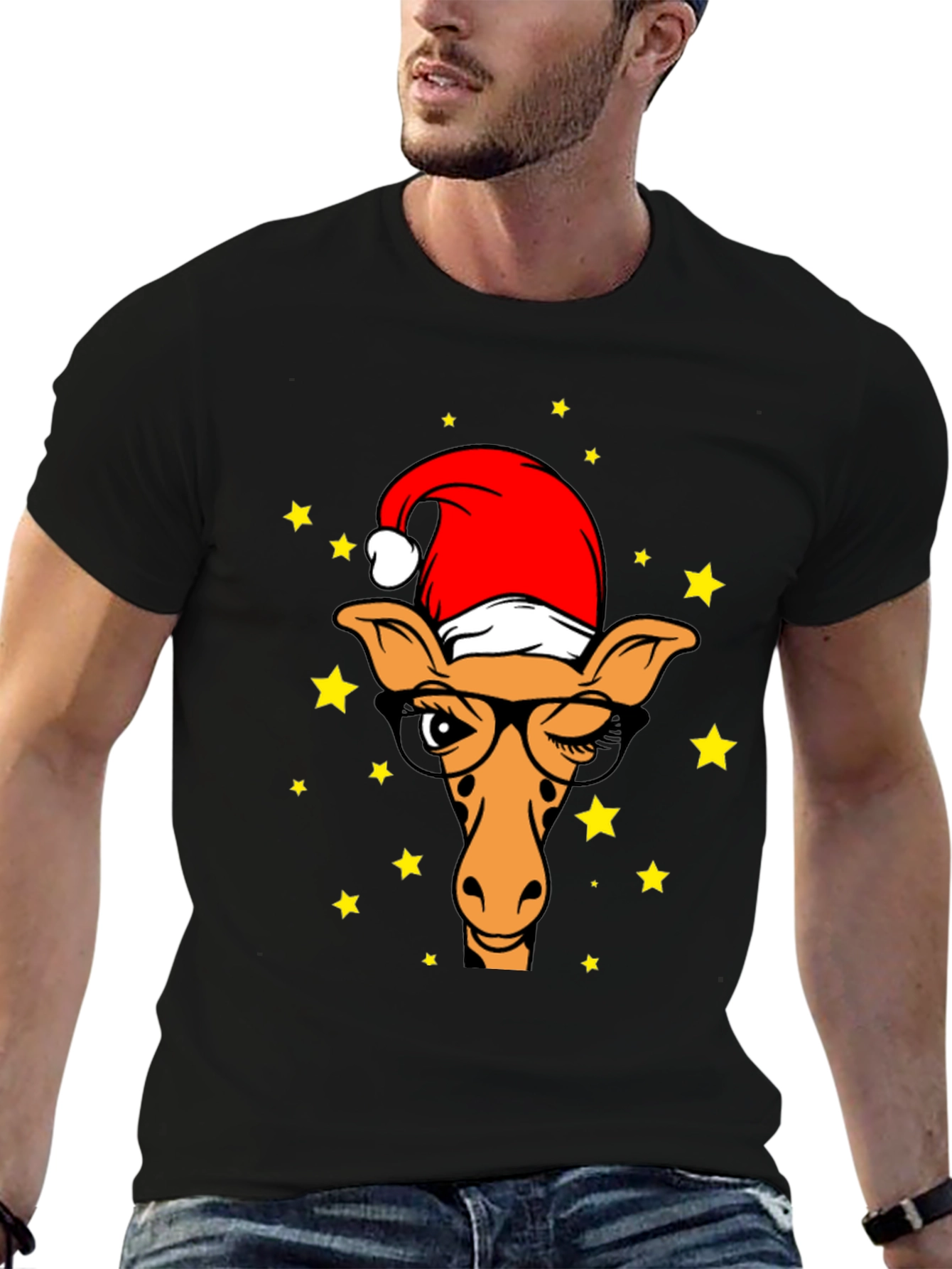 Festive Giraffe T-Shirt: Christmas Style