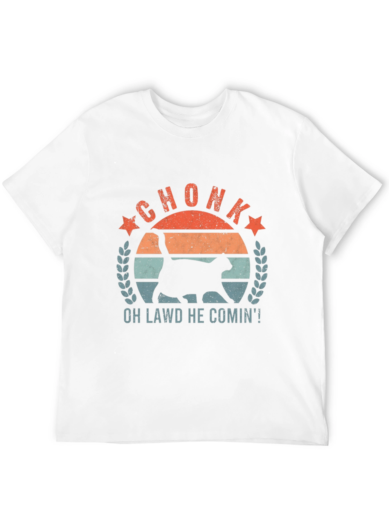 Chonk Cat T-Shirt - Oh Lawd He Comin!