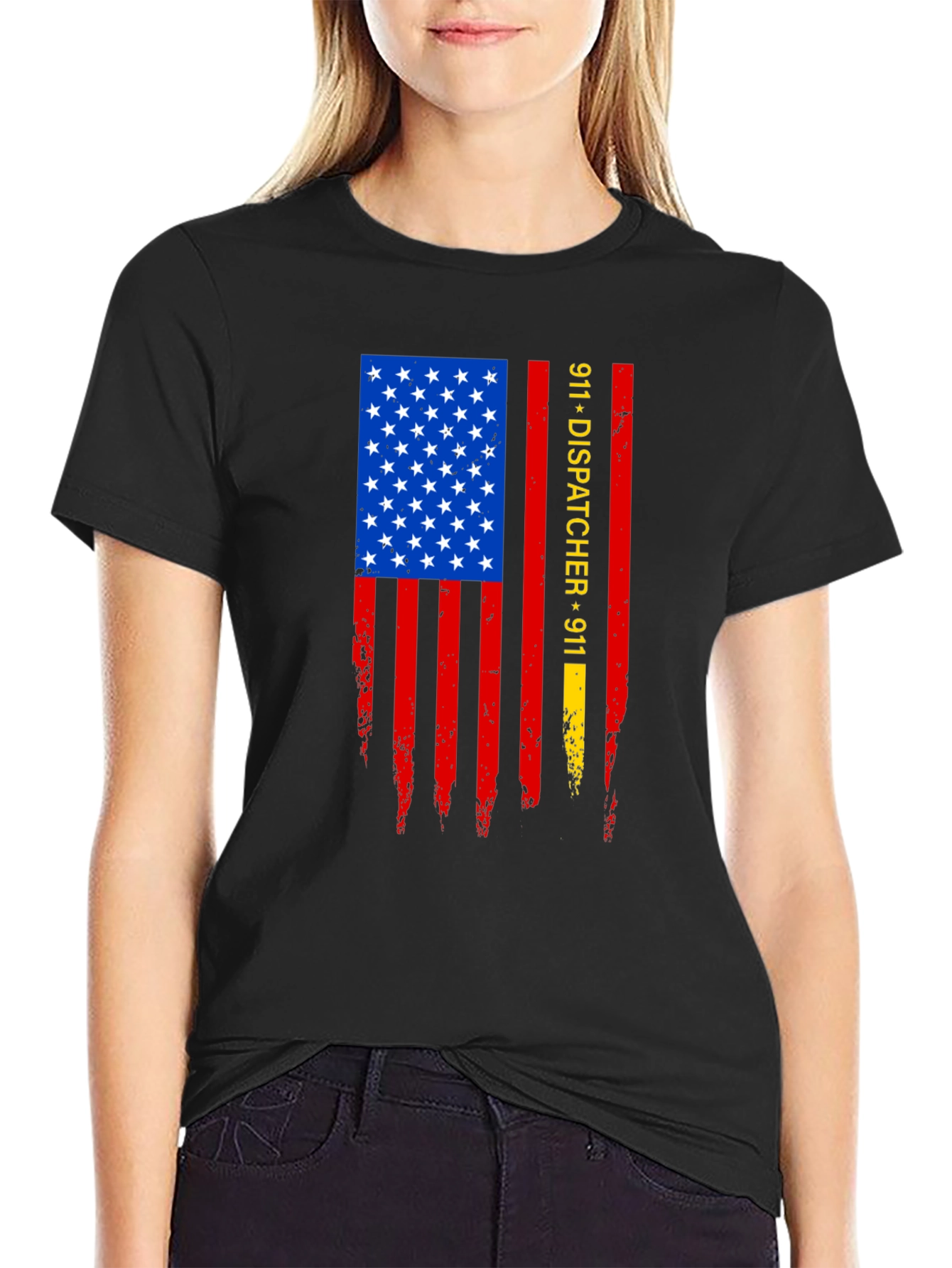 911 Dispatcher American Flag Graphic Tee