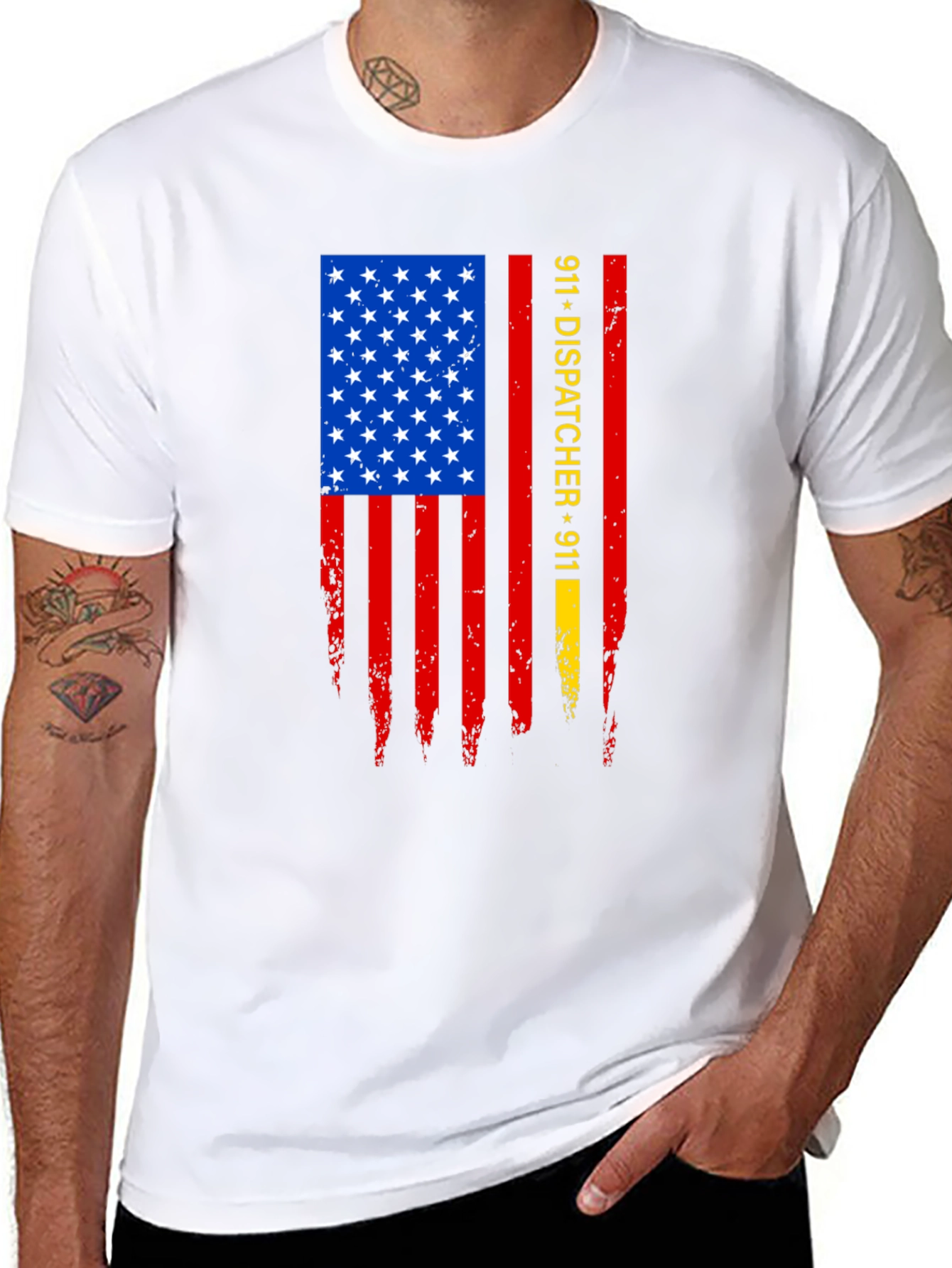 911 Dispatcher American Flag Graphic Tee