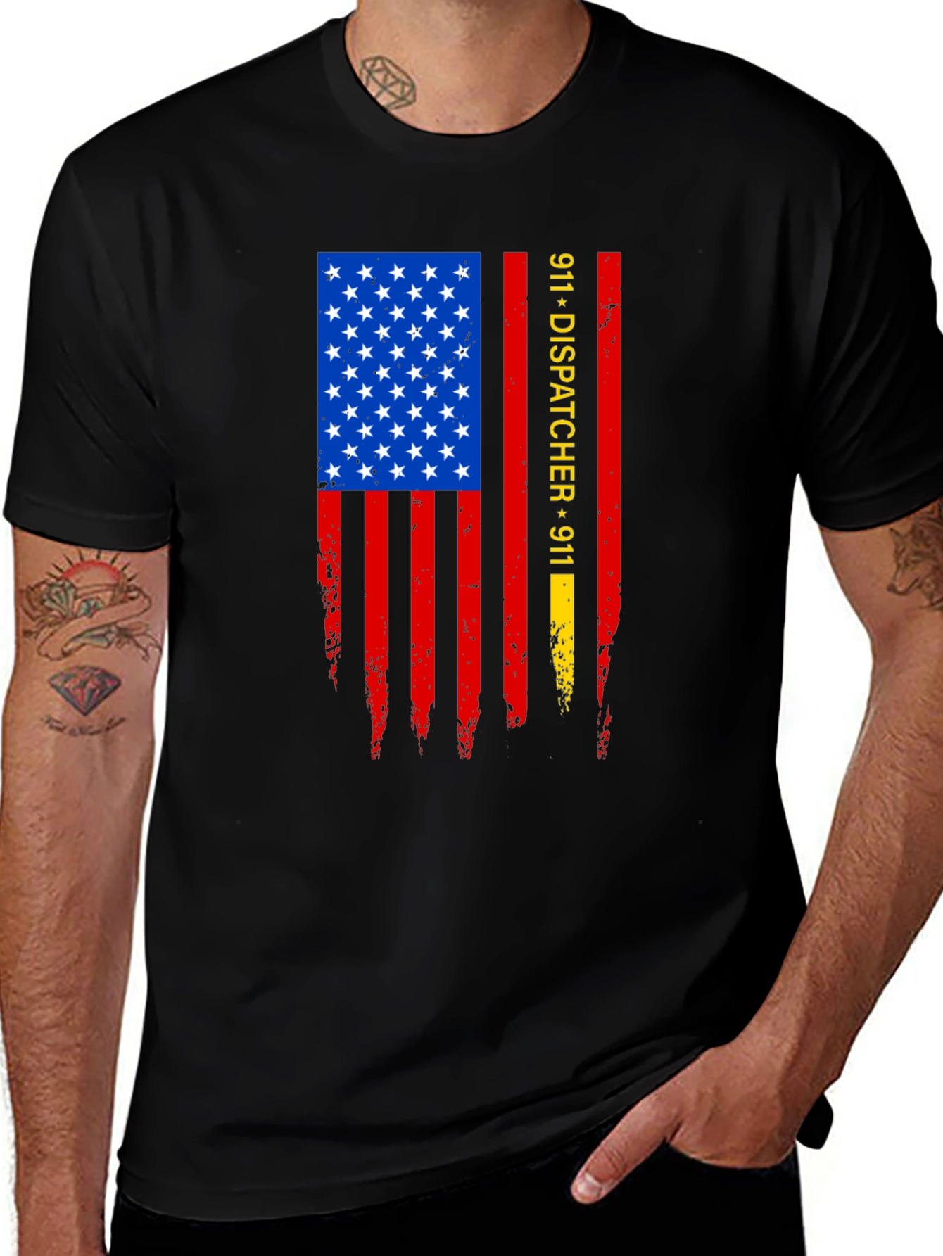 911 Dispatcher American Flag Graphic Tee