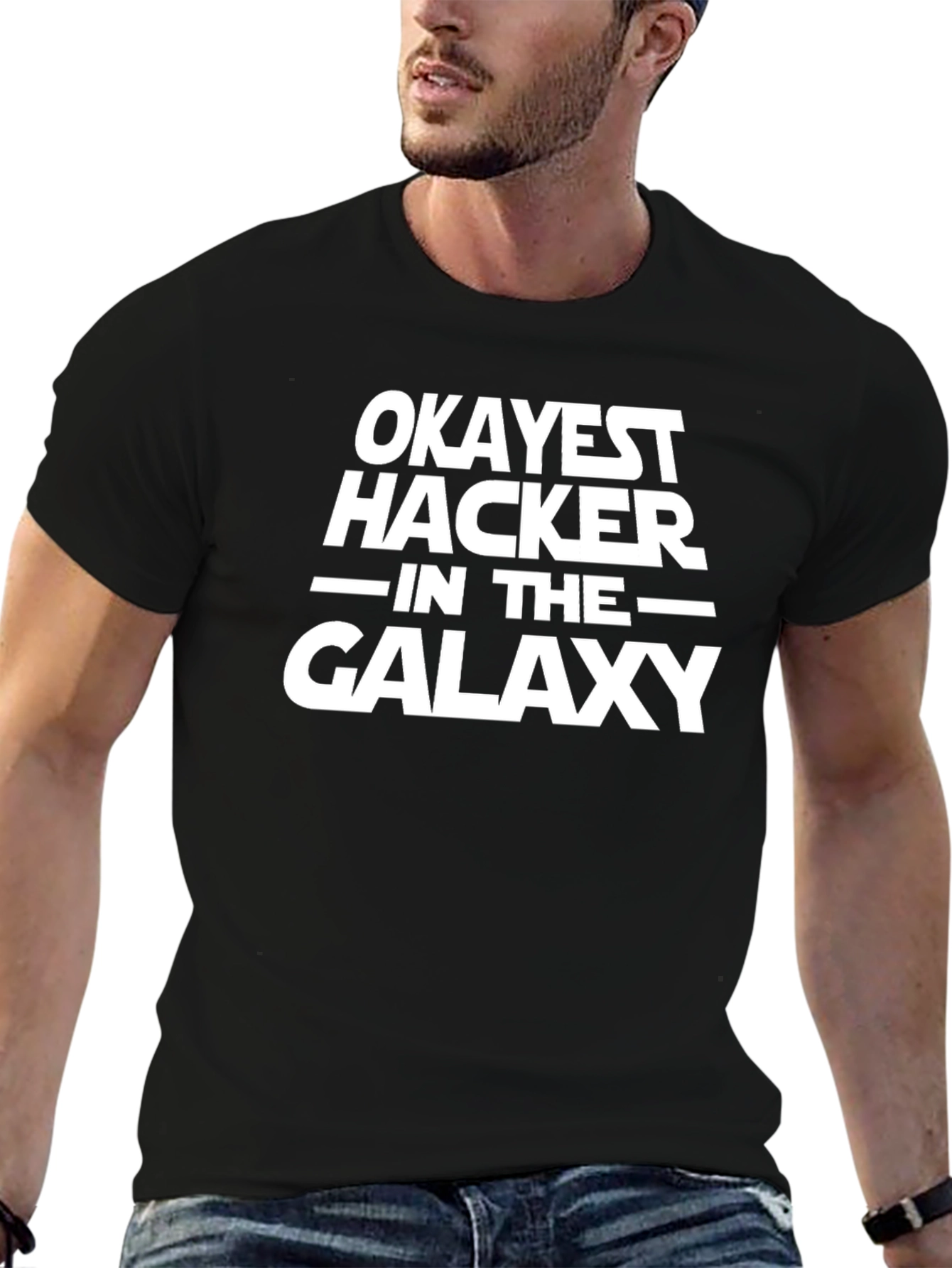 Okayest Hacker in the Galaxy Black T-Shirt