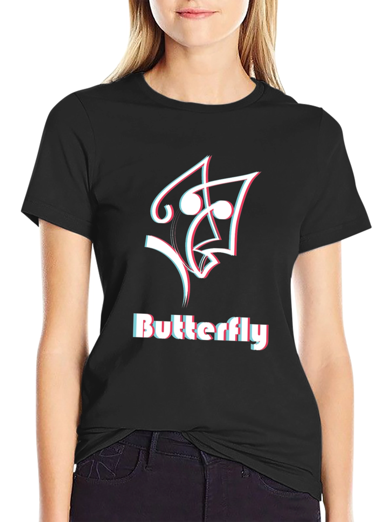 Butterfly Graphic Tee - Mens Black T-Shirt