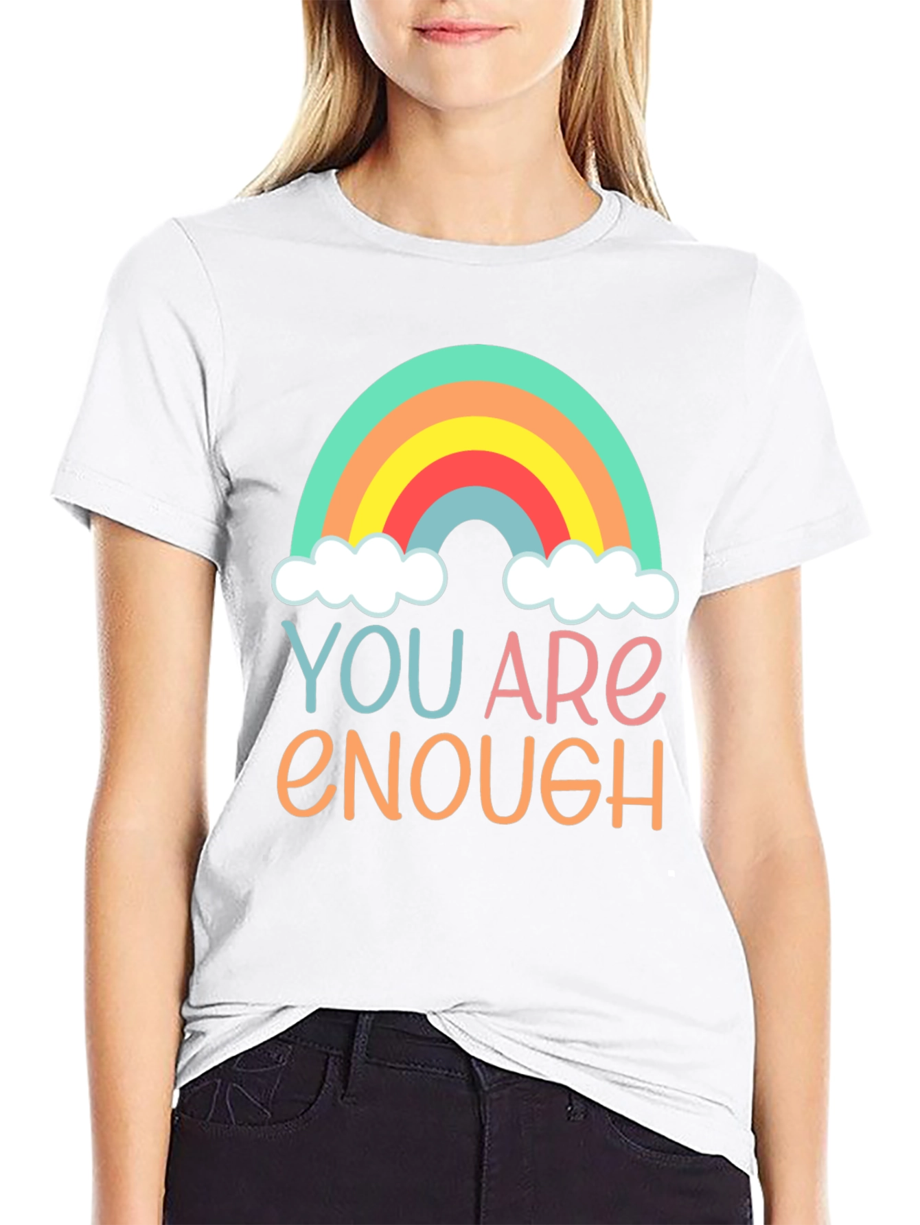 You Are Enough Rainbow Graphic Tee