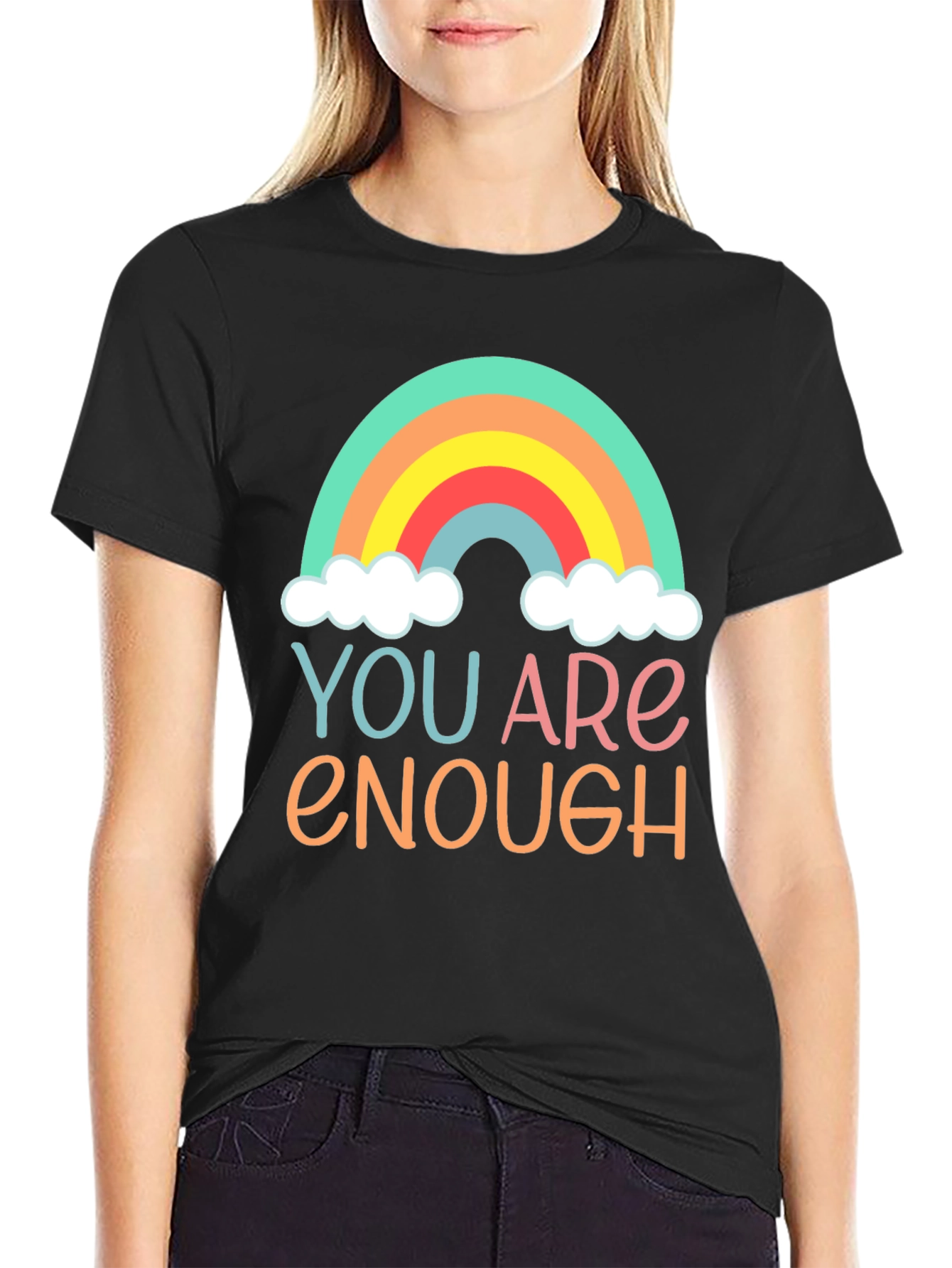 You Are Enough Rainbow Graphic Tee