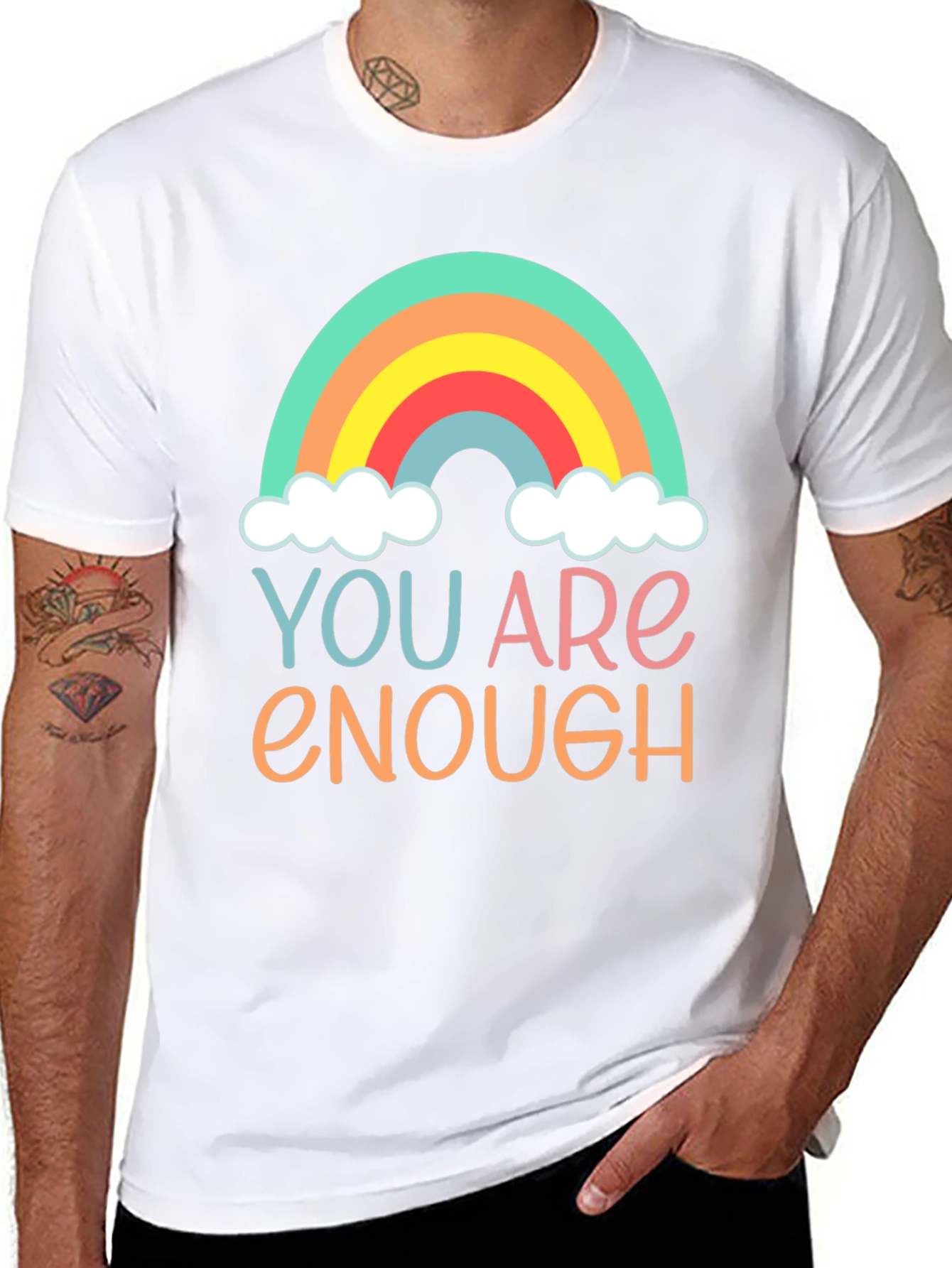 You Are Enough Rainbow Graphic Tee