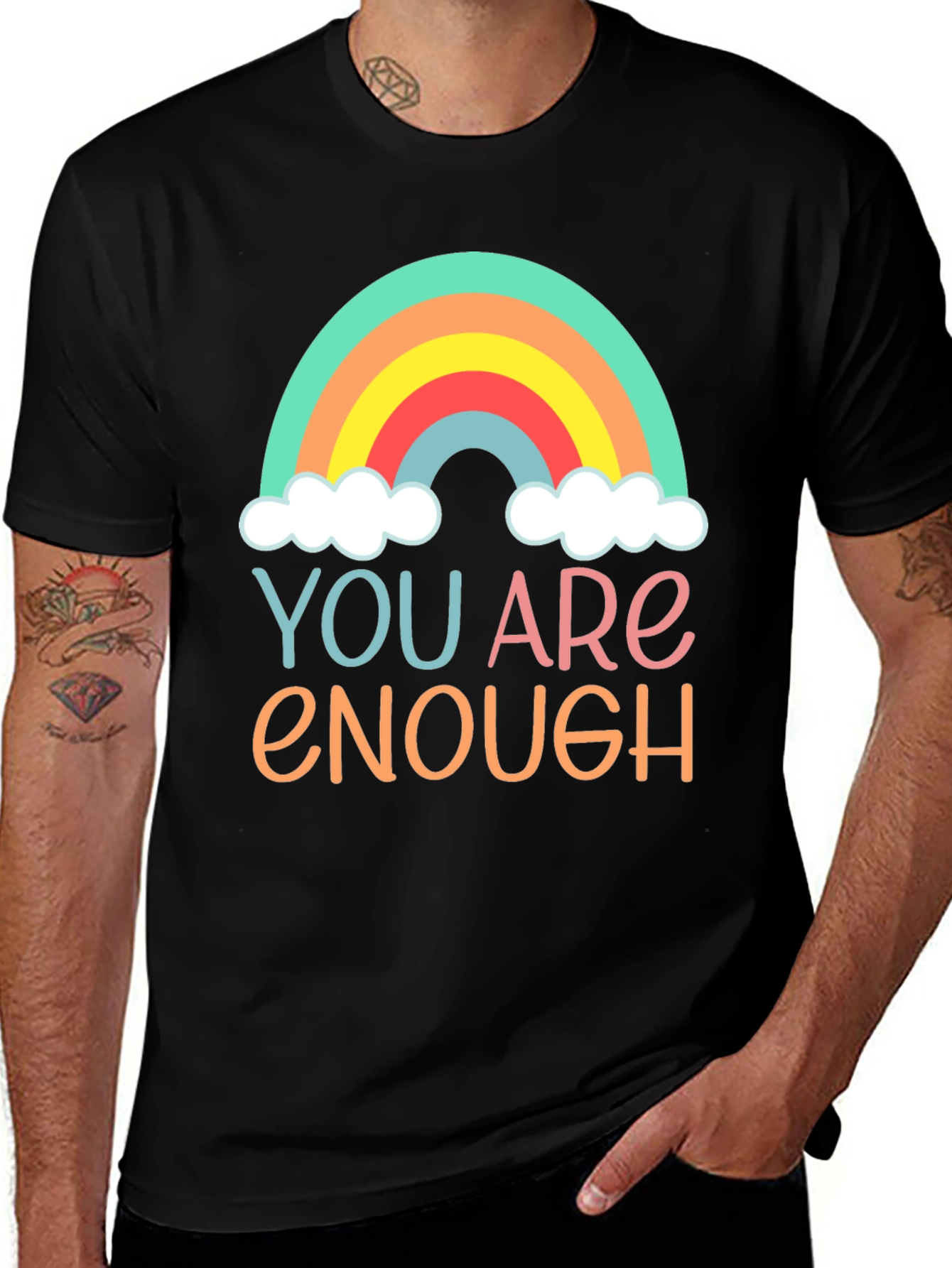 You Are Enough Rainbow Graphic Tee