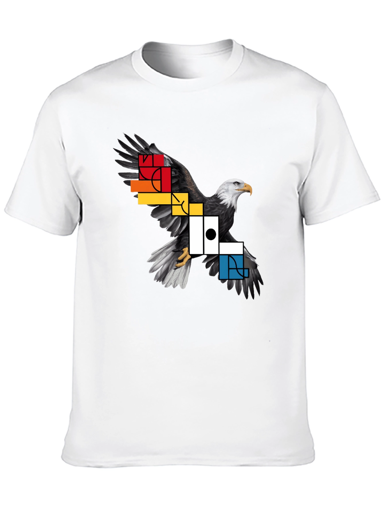 Geometric Eagle Graphic Tee - Black