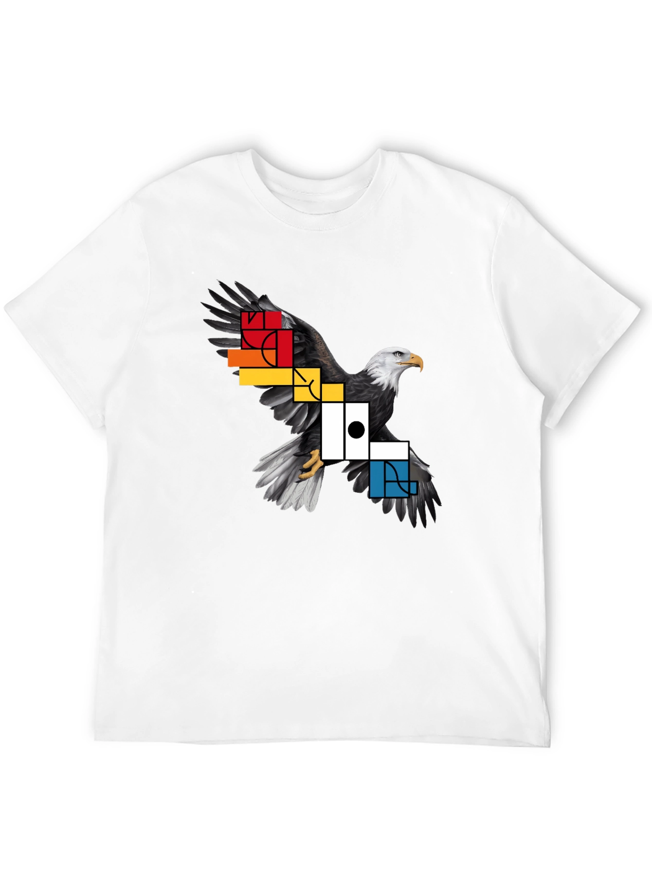 Geometric Eagle Graphic Tee - Black