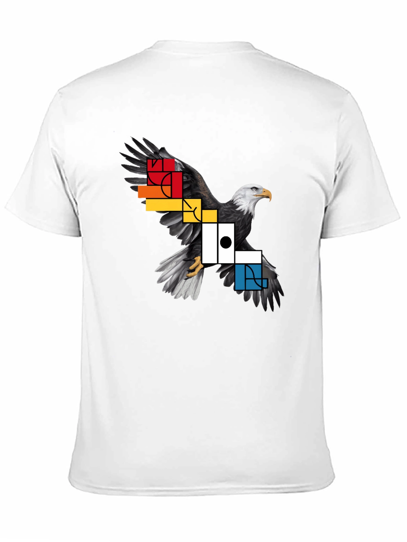 Geometric Eagle Graphic Tee - Black