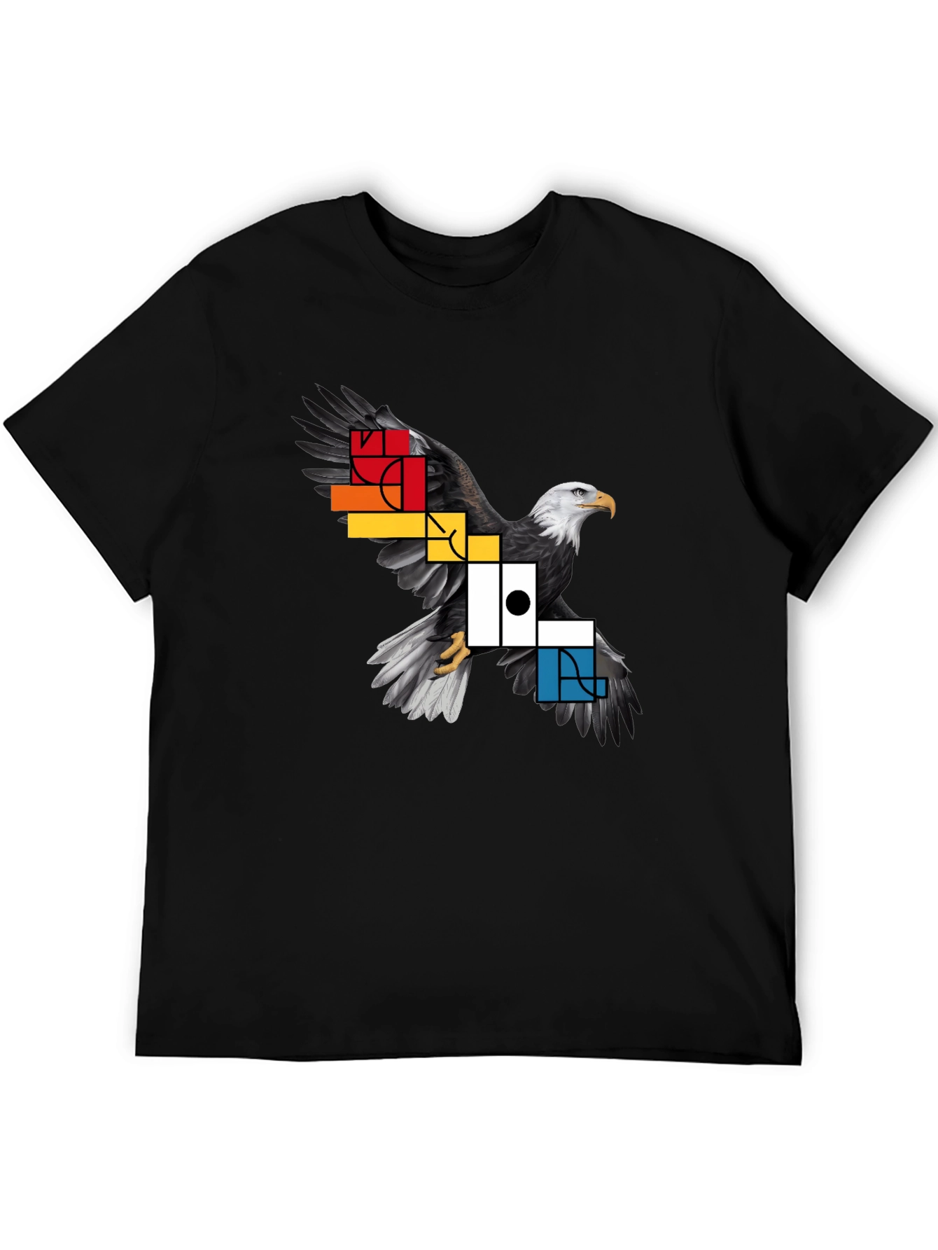 Geometric Eagle Graphic Tee - Black