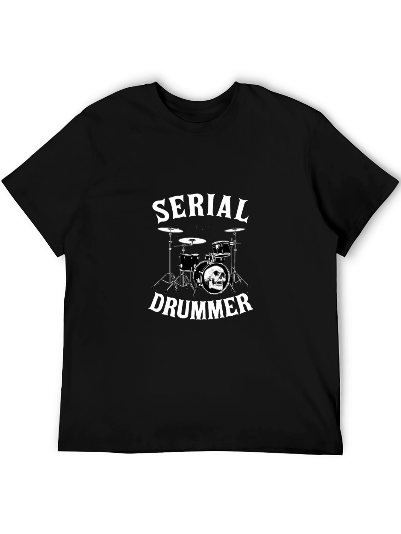 Serial Drummer Graphic T-Shirt - Black Cotton Tee