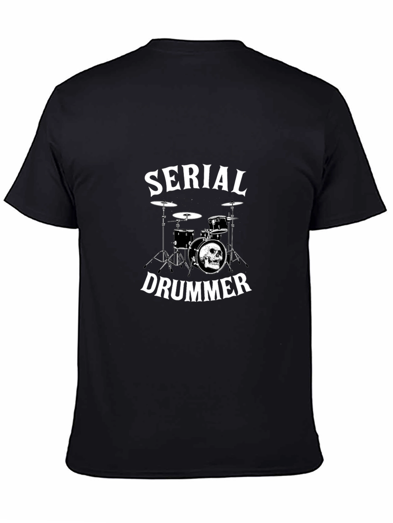 Serial Drummer Graphic T-Shirt - Black Cotton Tee