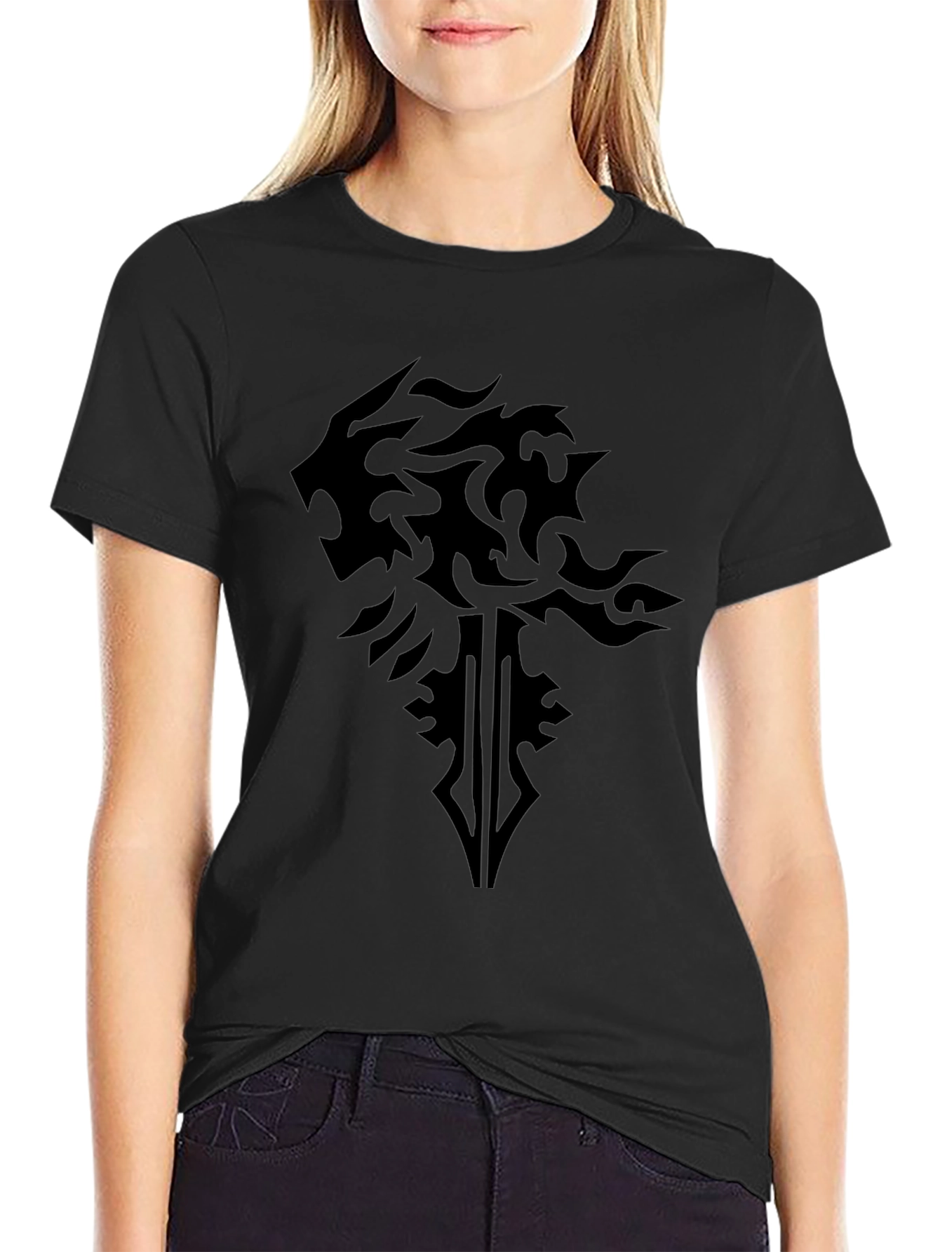 Black Lion Crest Graphic T-Shirt - Modern Style