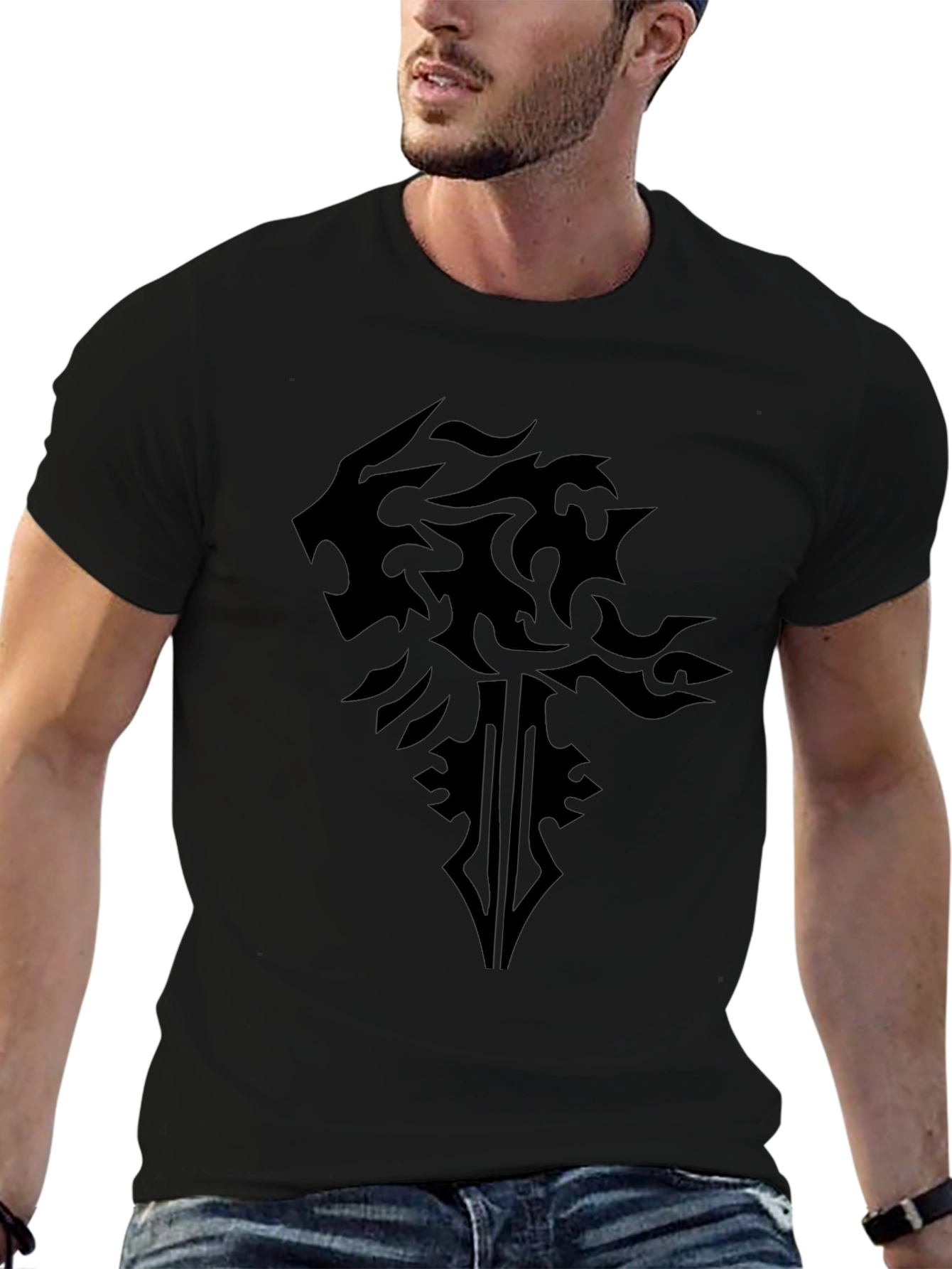 Black Lion Crest Graphic T-Shirt - Modern Style