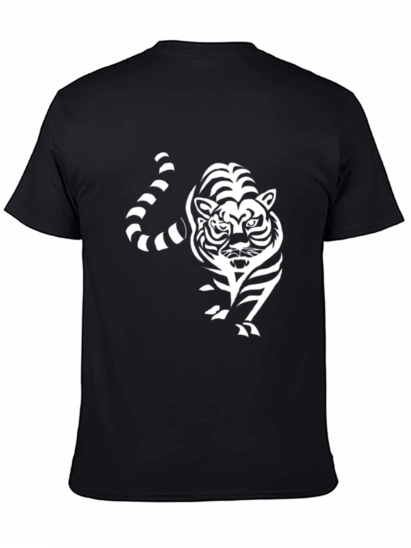 Striking Tiger Graphic Black T-Shirt