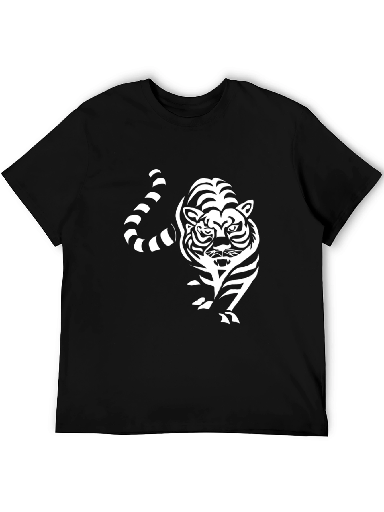 Striking Tiger Graphic Black T-Shirt
