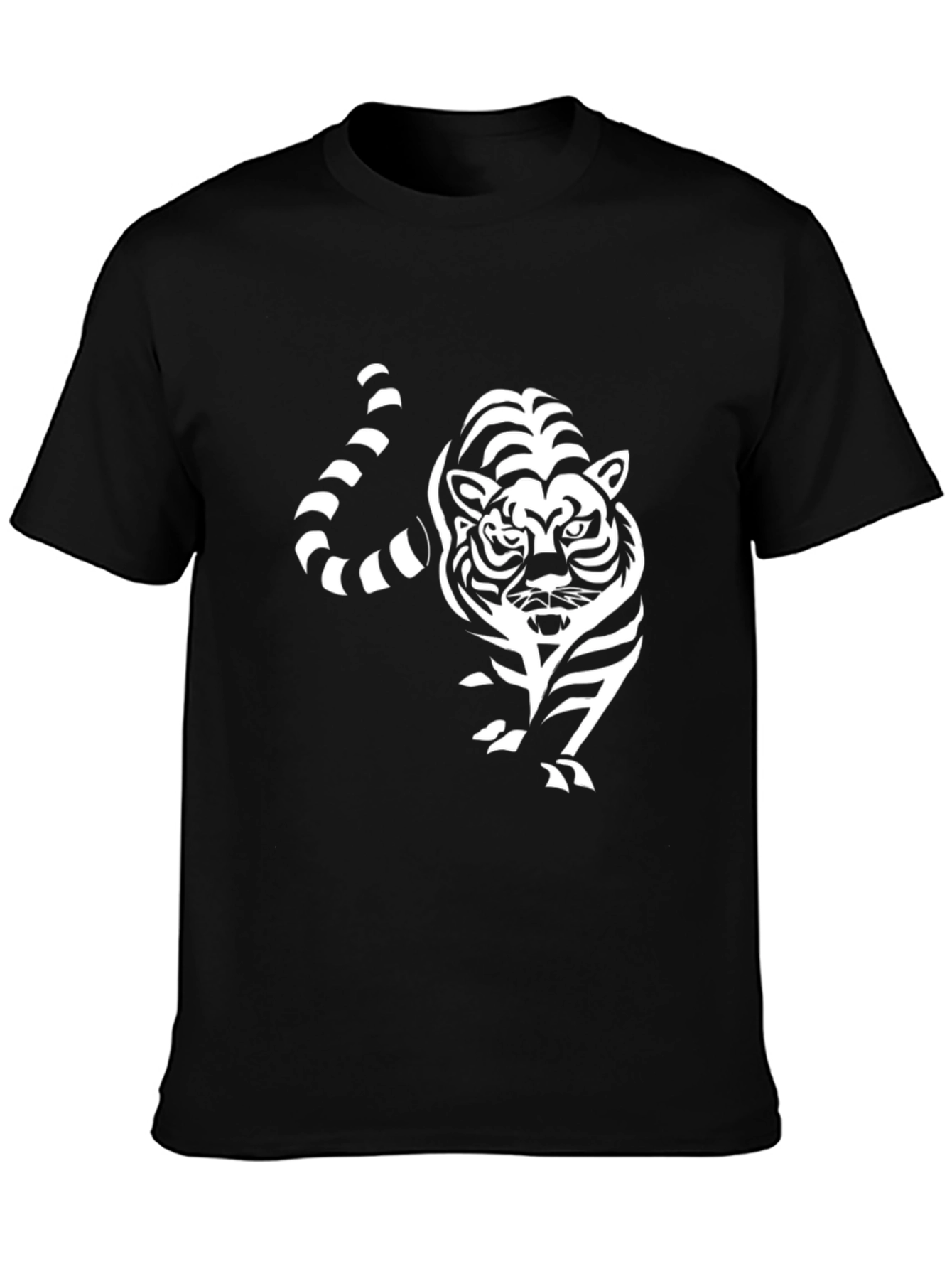 Striking Tiger Graphic Black T-Shirt