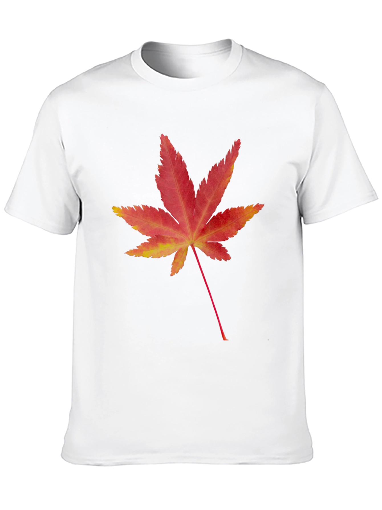 Maple Leaf Print Black T-Shirt