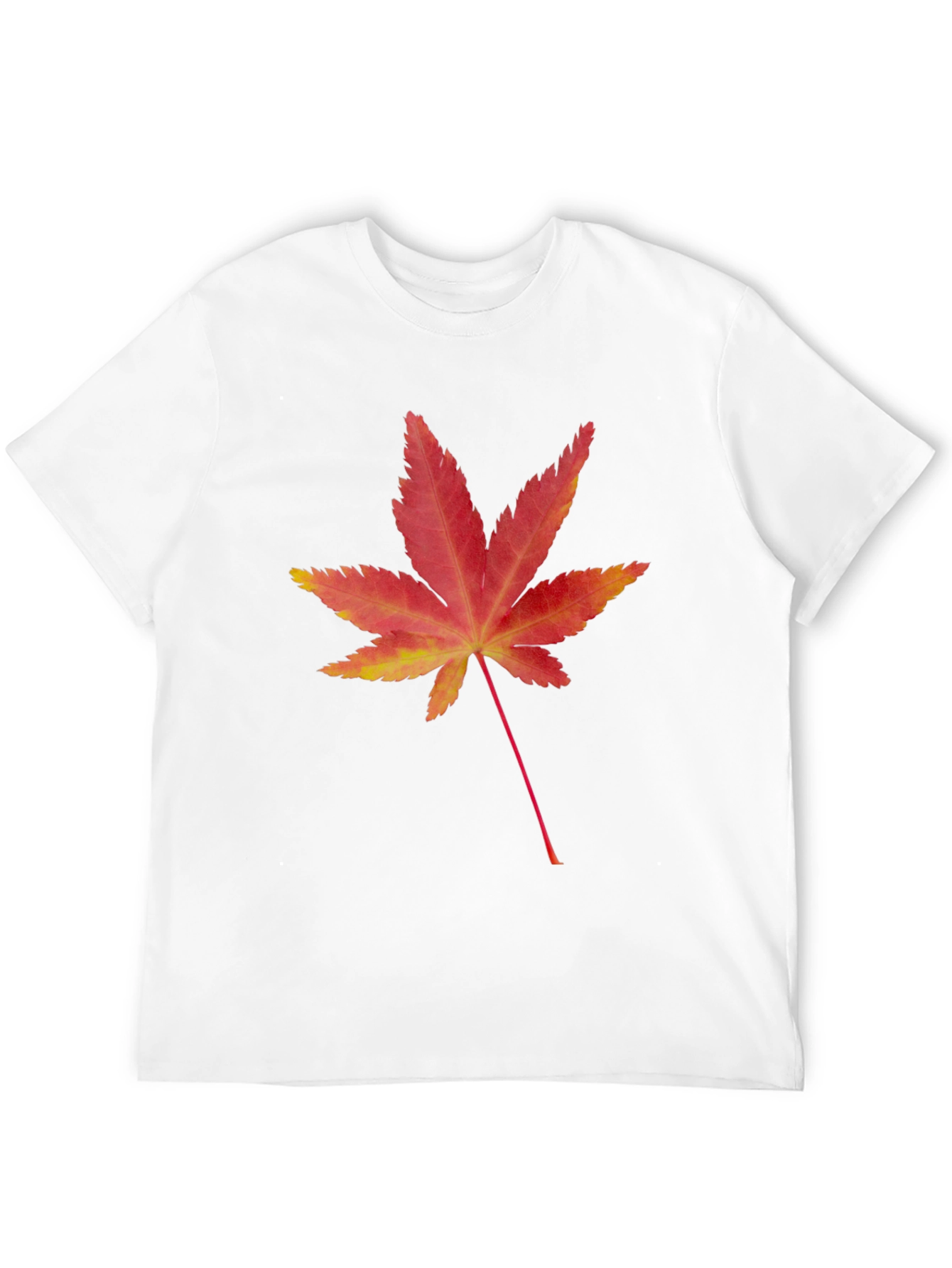 Maple Leaf Print Black T-Shirt