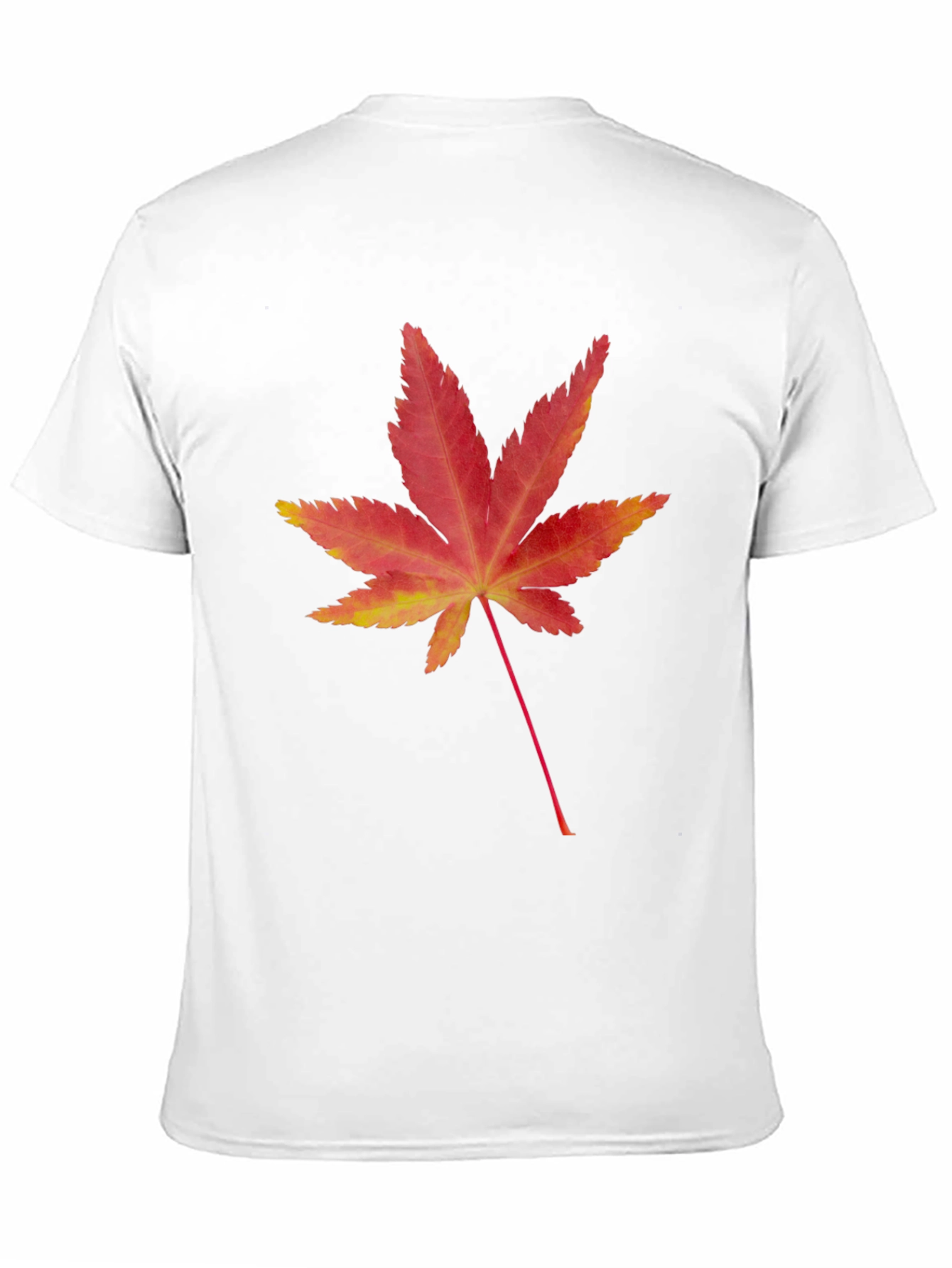 Maple Leaf Print Black T-Shirt