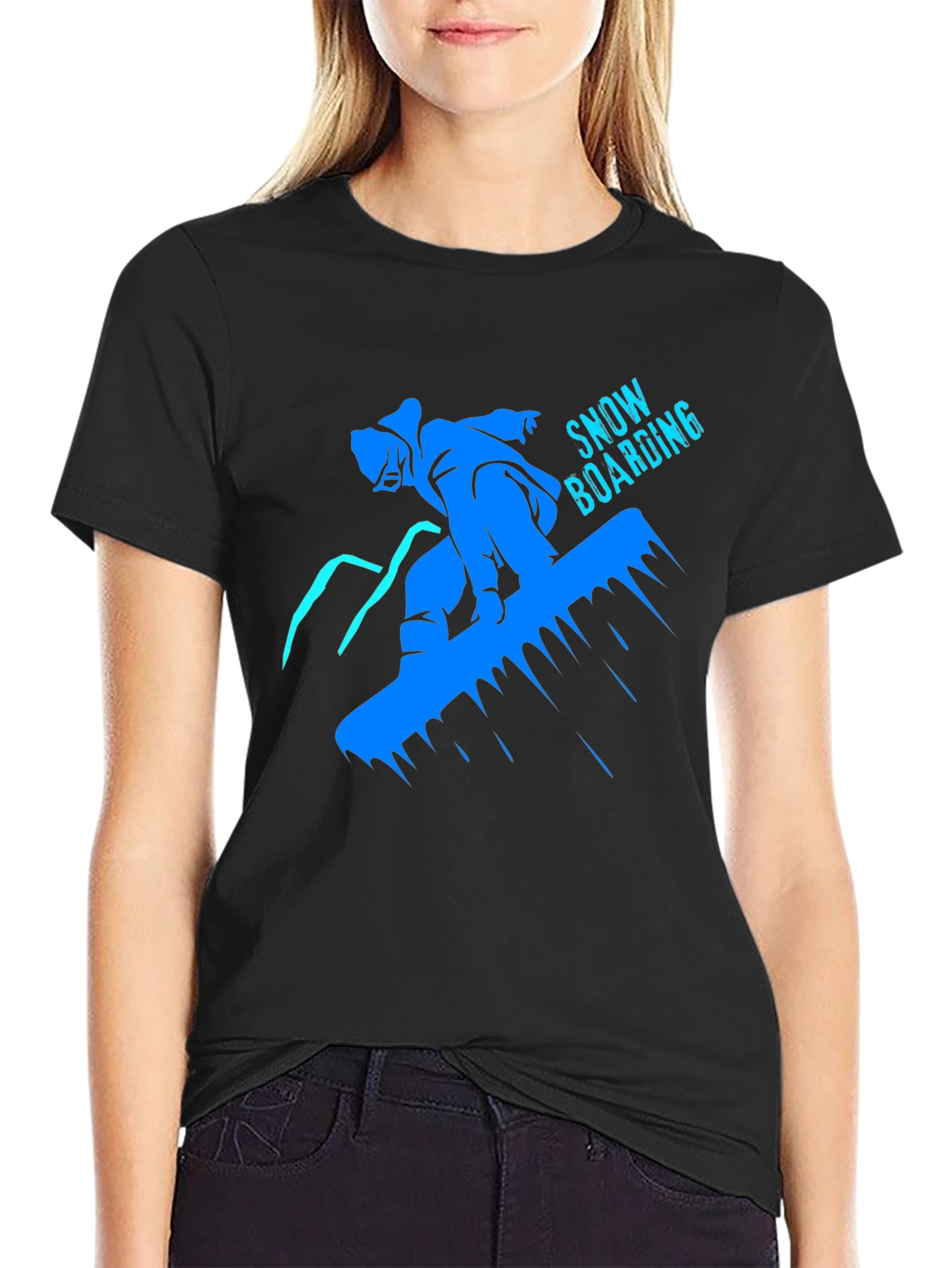 Snowboarding Graphic T-Shirt - Black
