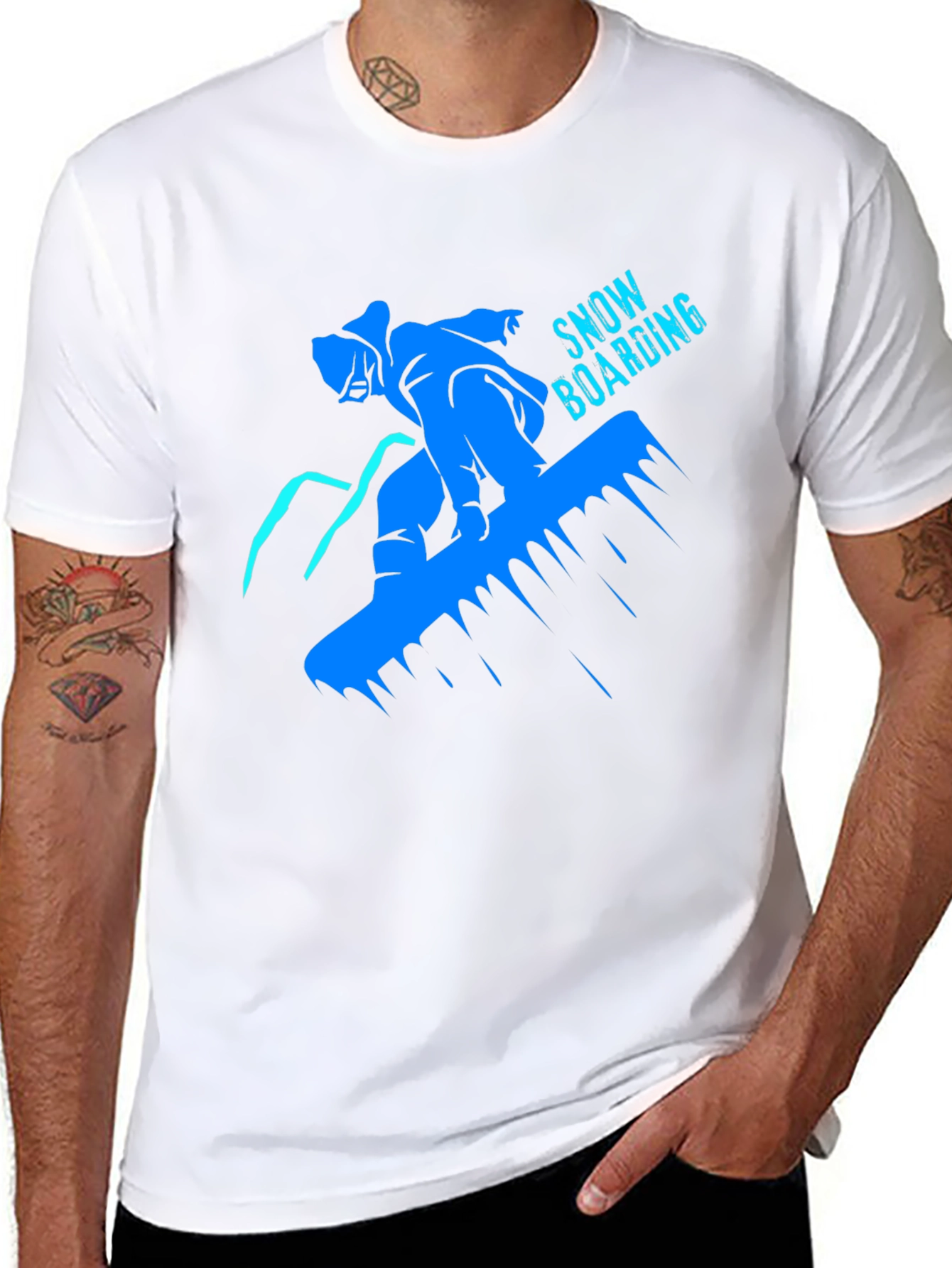 Snowboarding Graphic T-Shirt - Black